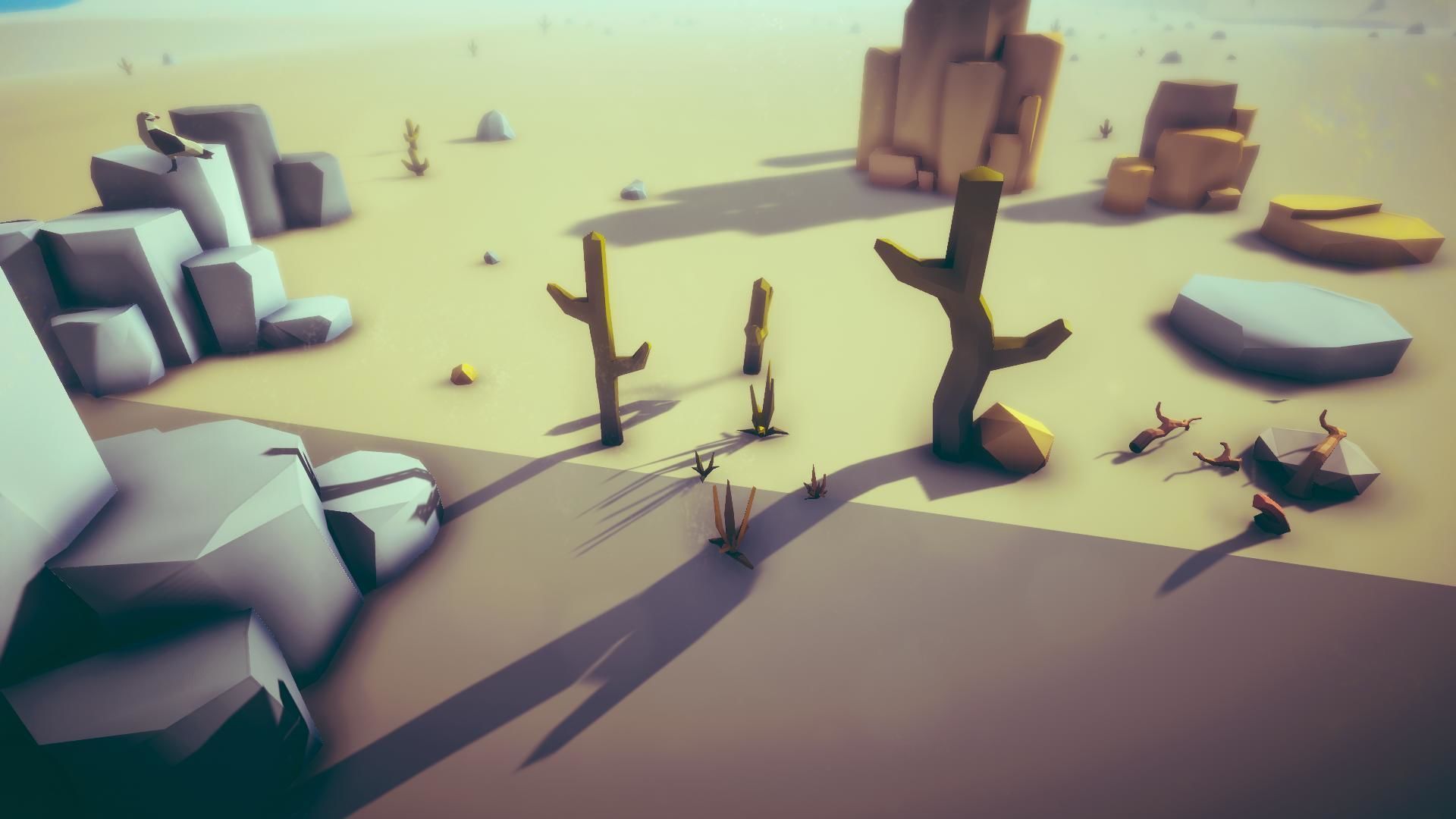 Free Low Poly - Raft on the desert Free low-poly 3D model_8