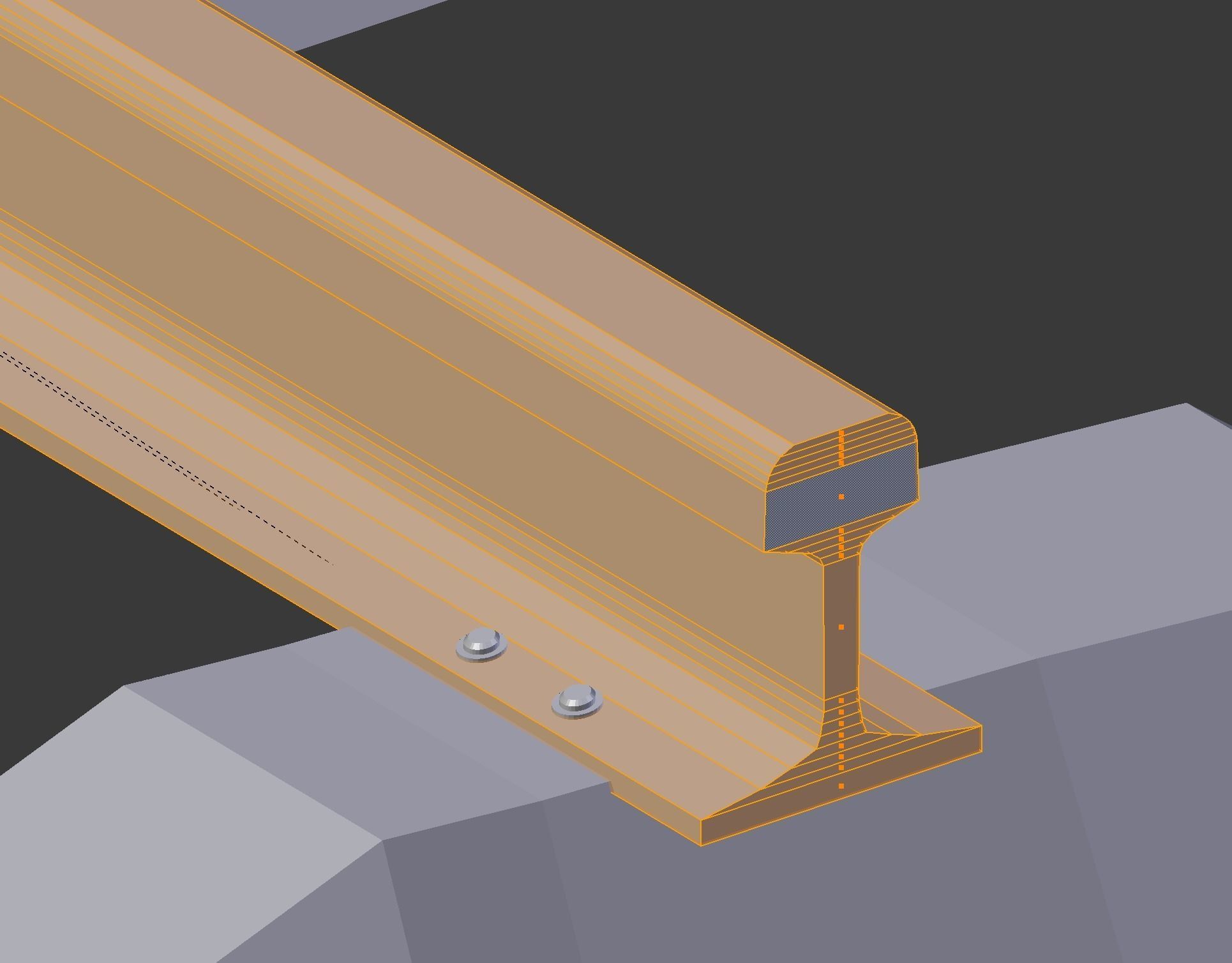 Train Tracks Low-poly 3D model_7