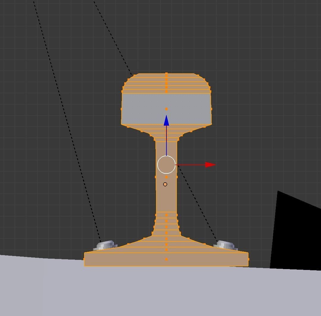 Train Tracks Low-poly 3D model_4