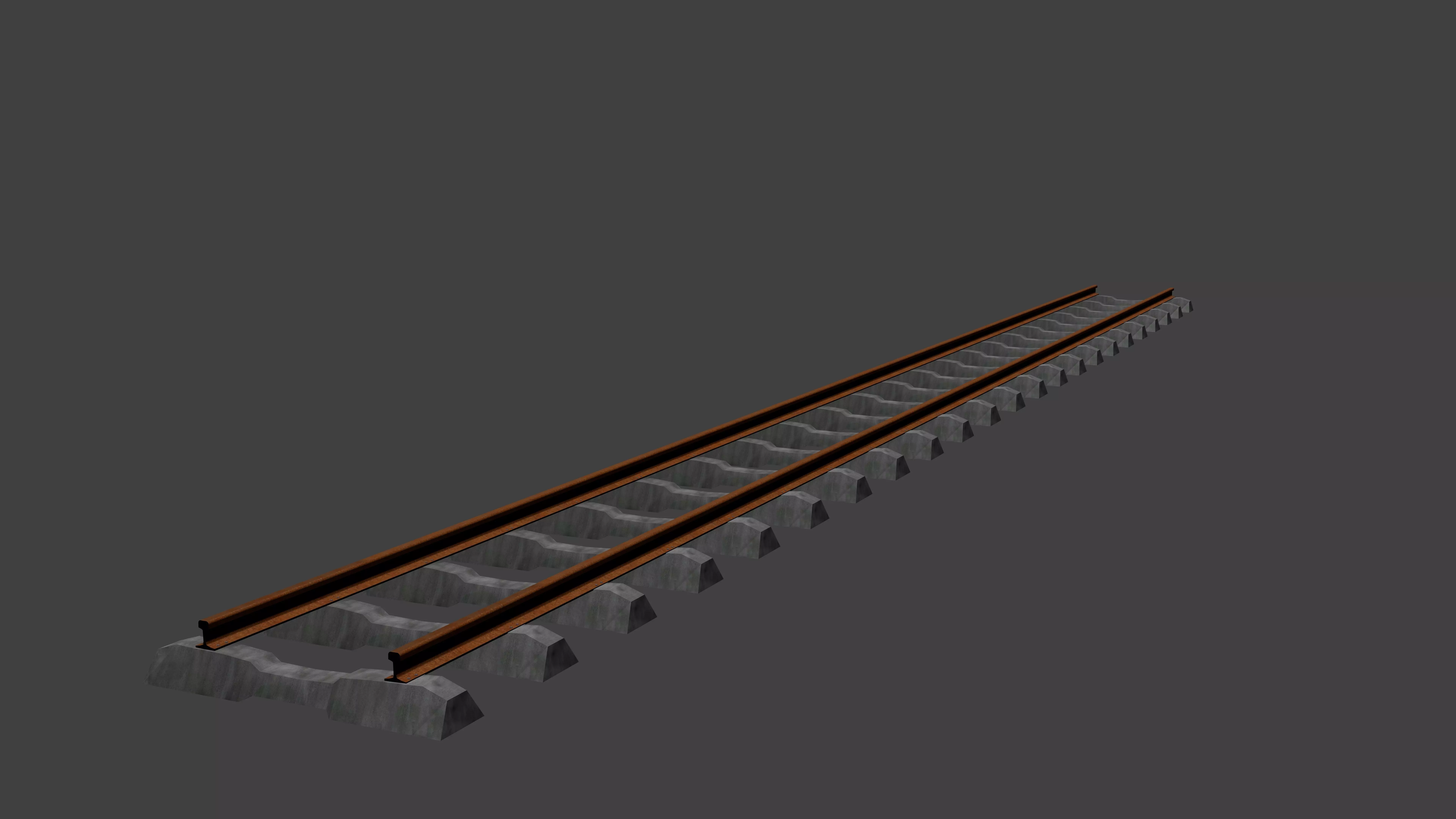 Train Tracks Low-poly 3D model_0