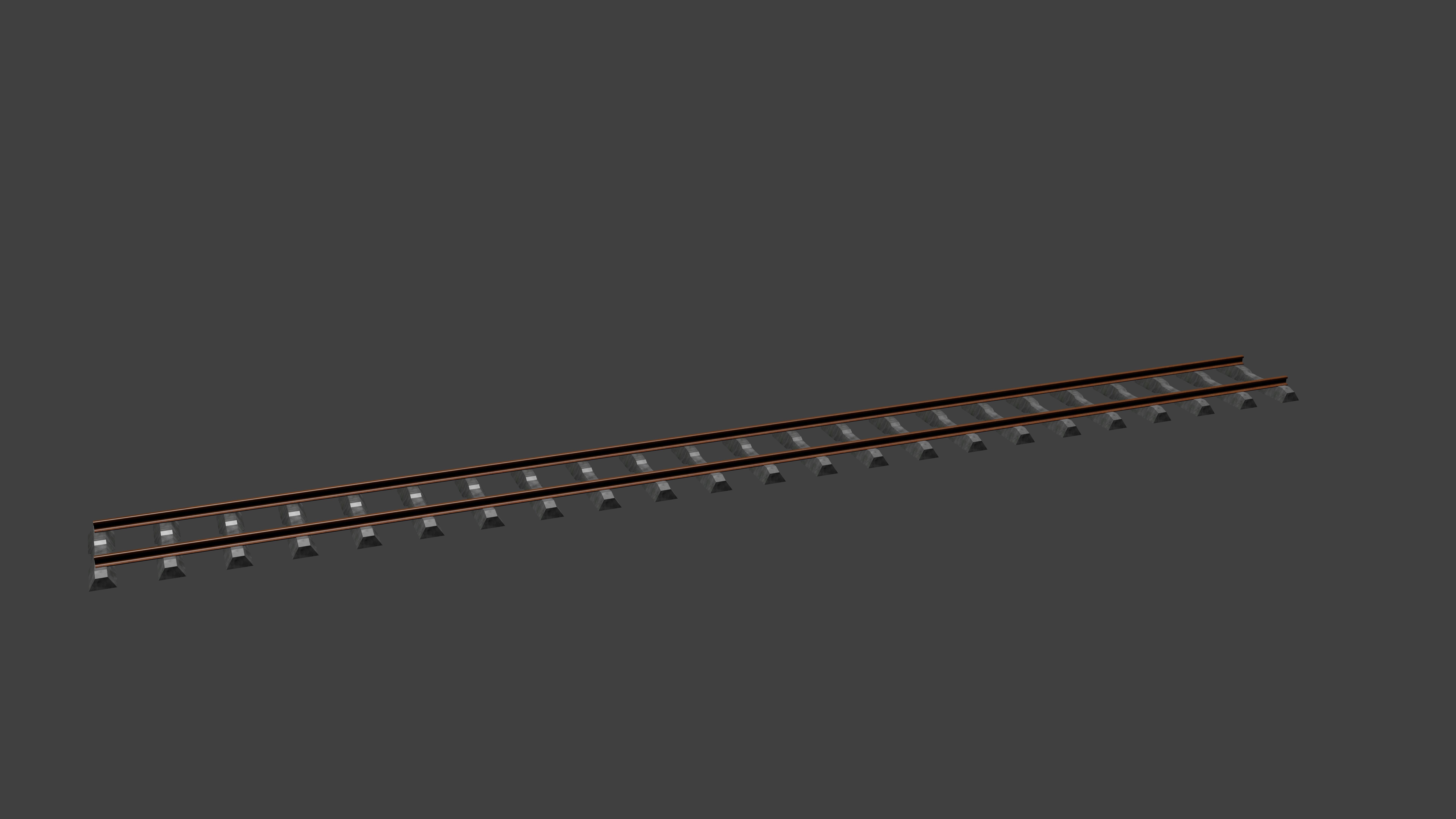 Train Tracks Low-poly 3D model_1