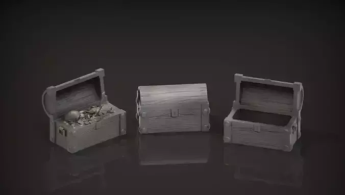 Simple Treasure Chests for Dungeons and Dragons 3D print model