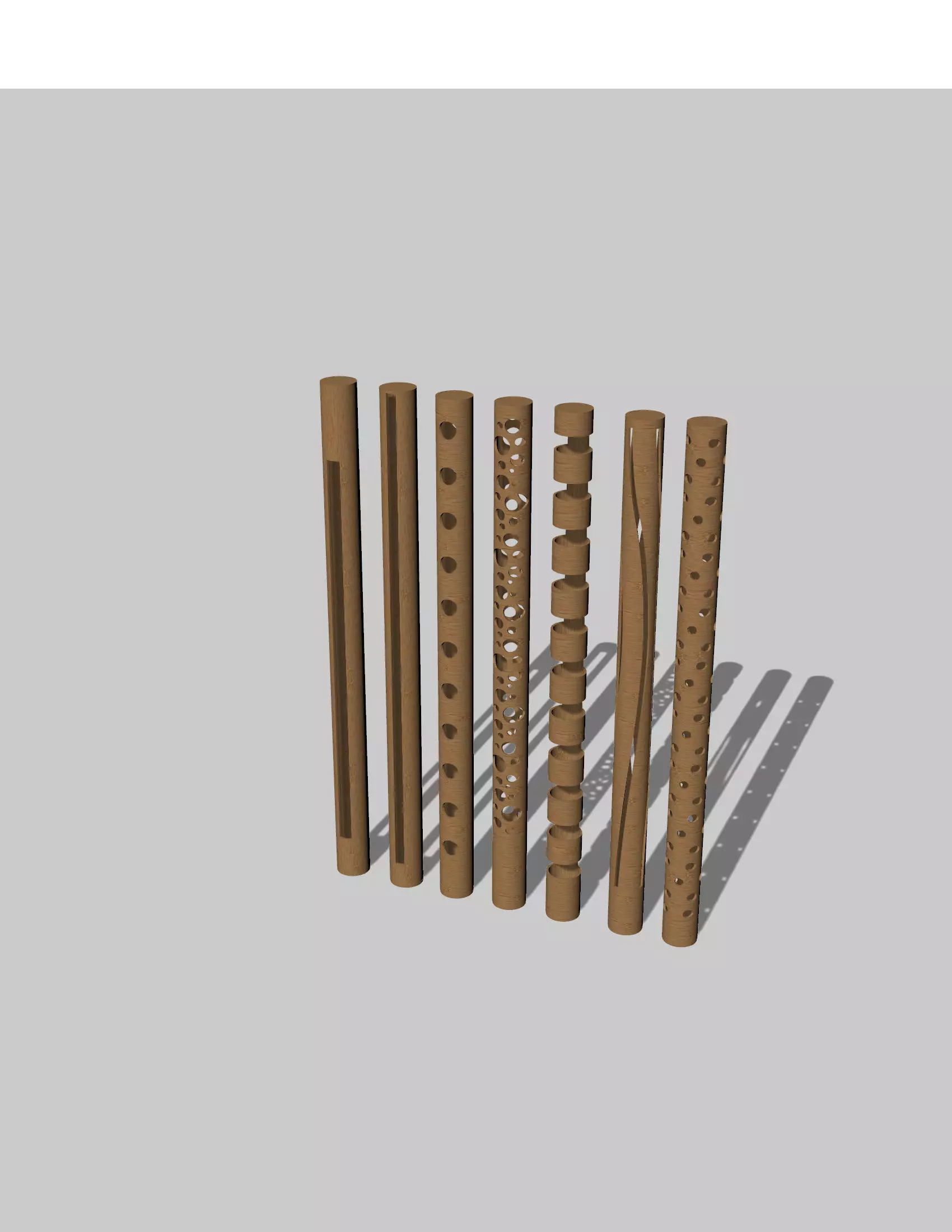 3D Bamboo Bollard Lights 3D model_0