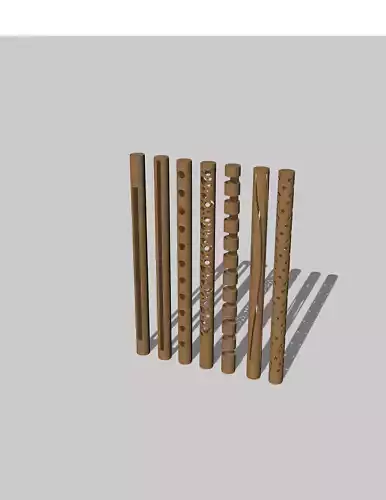 3D Bamboo Bollard Lights