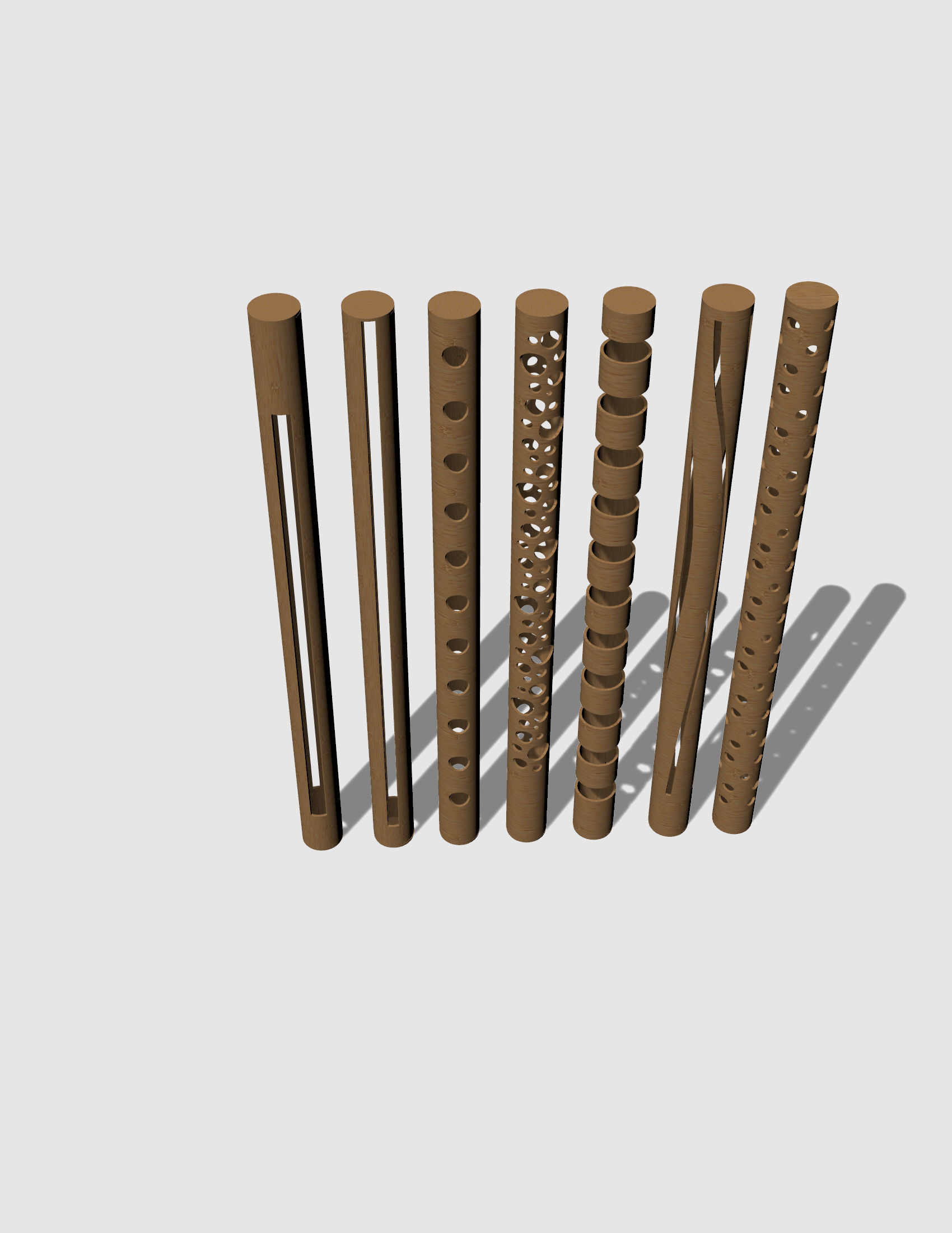 3D Bamboo Bollard Lights 3D model_2