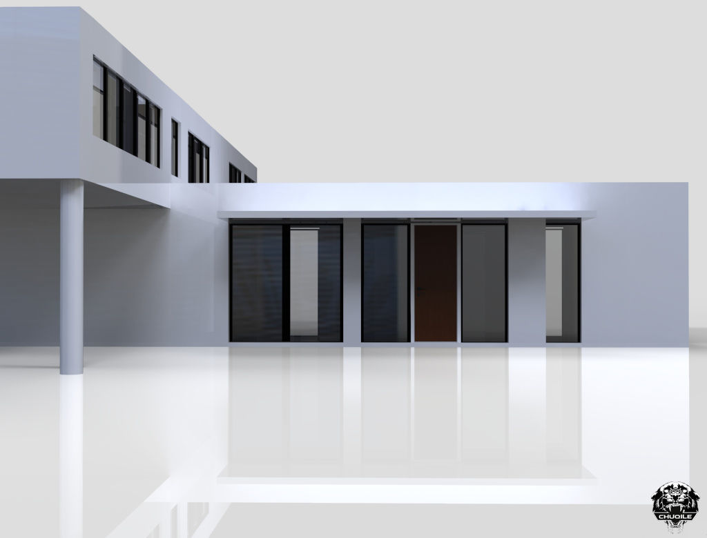 Modern Building Low-poly 3D model_3
