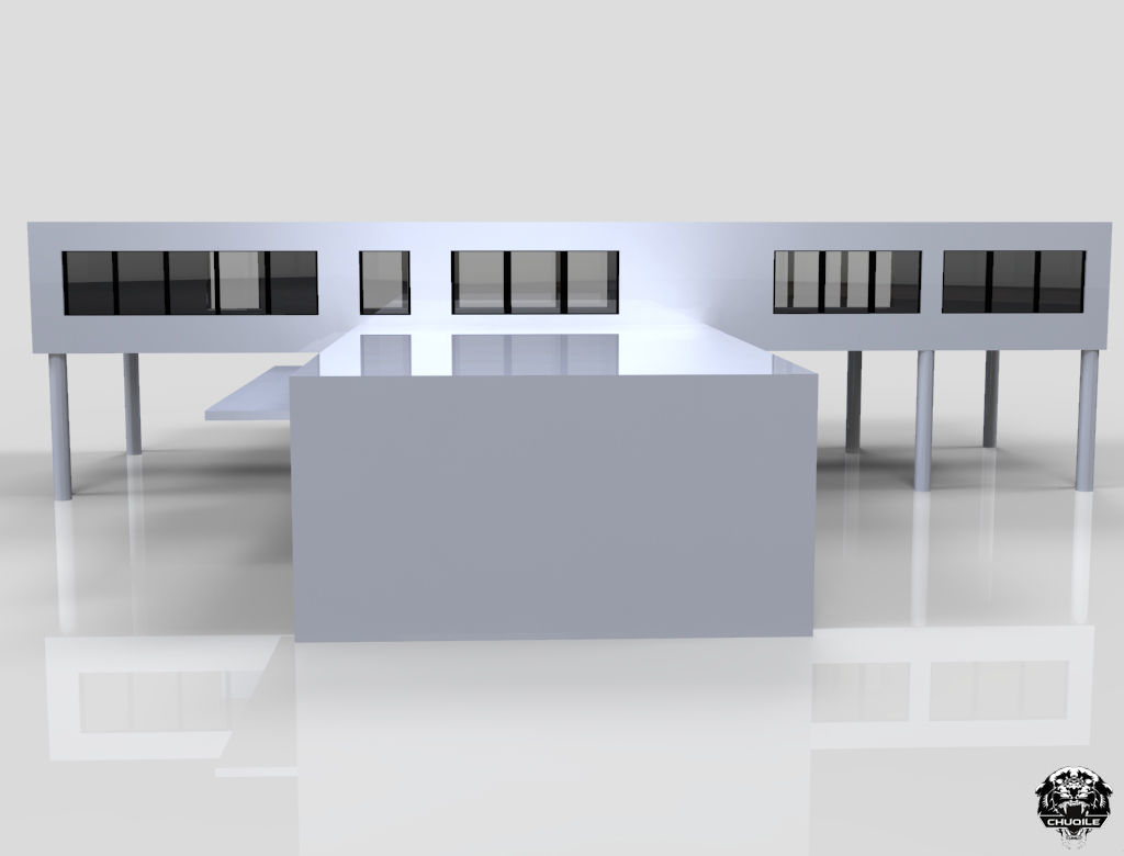 Modern Building Low-poly 3D model_1