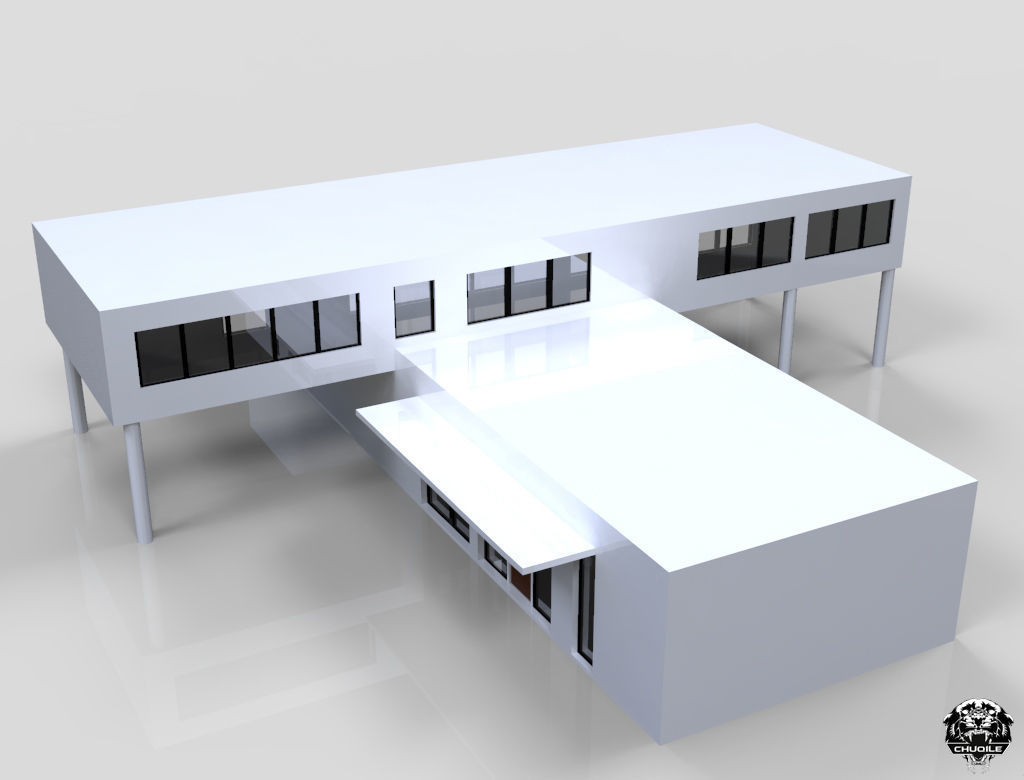 Modern Building Low-poly 3D model_2