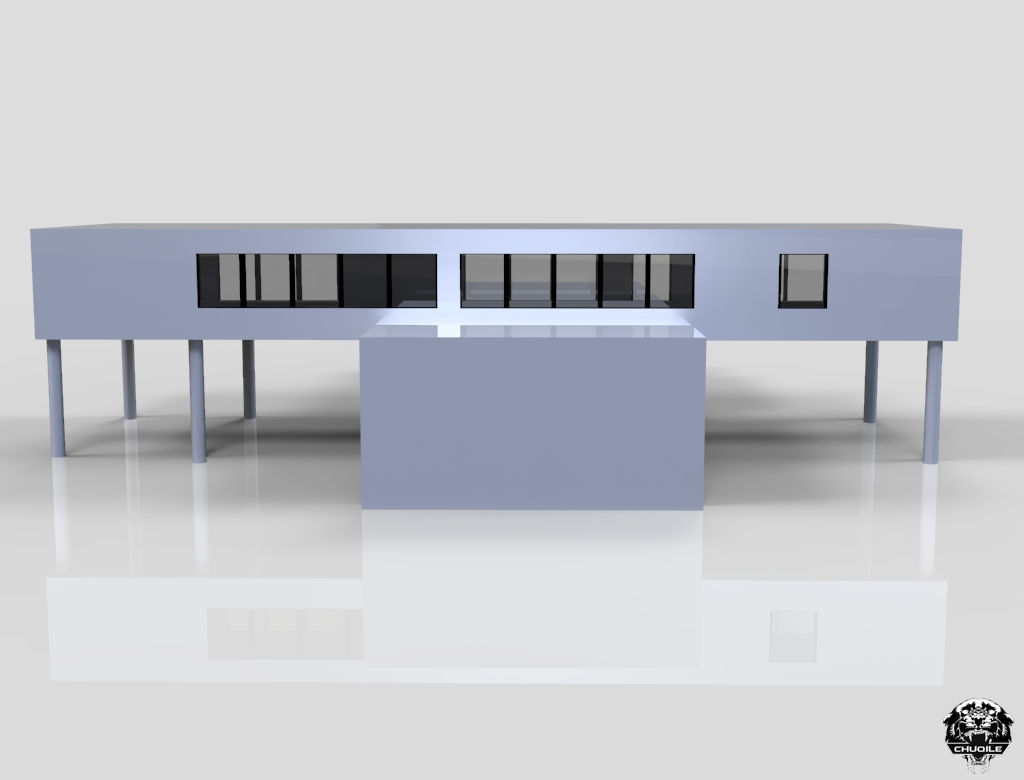 Modern Building Low-poly 3D model_8