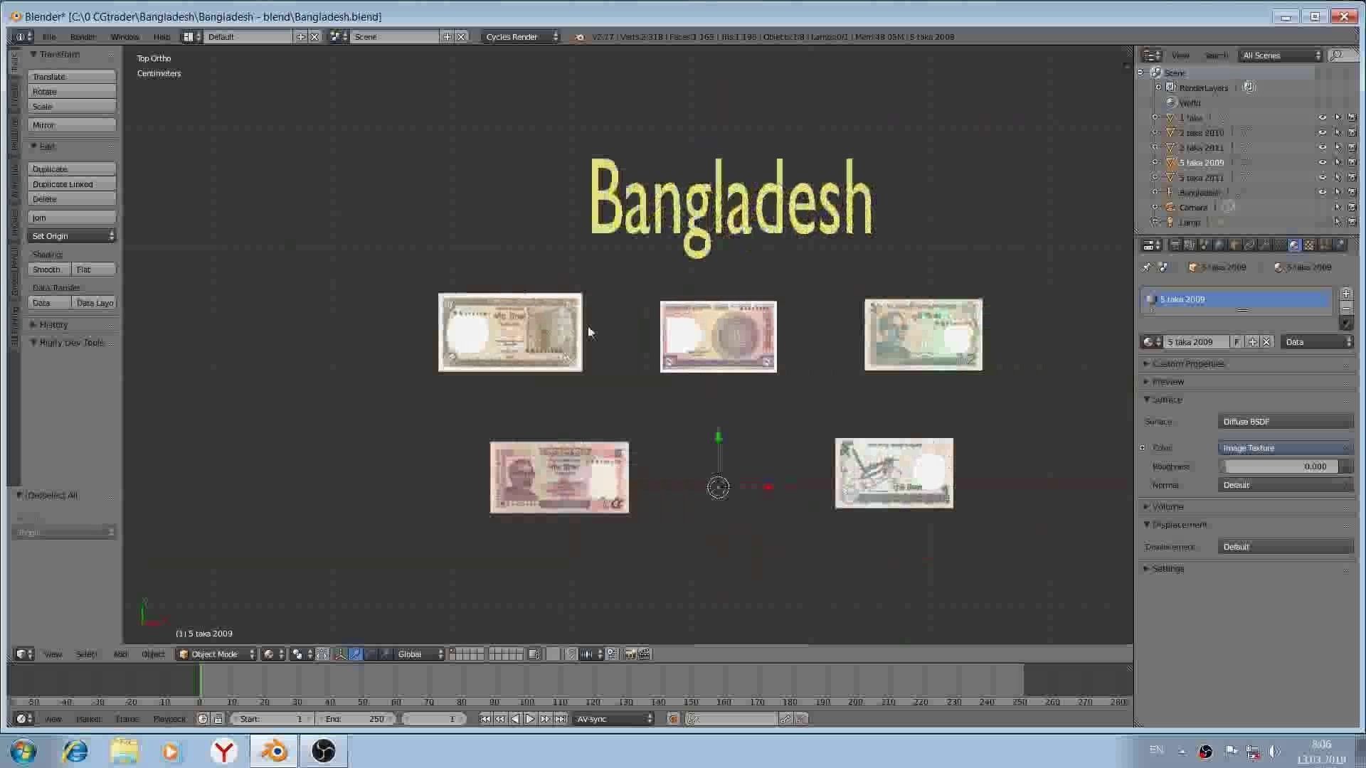 Paper - money models of Bangladesh Low-poly 3D model_0
