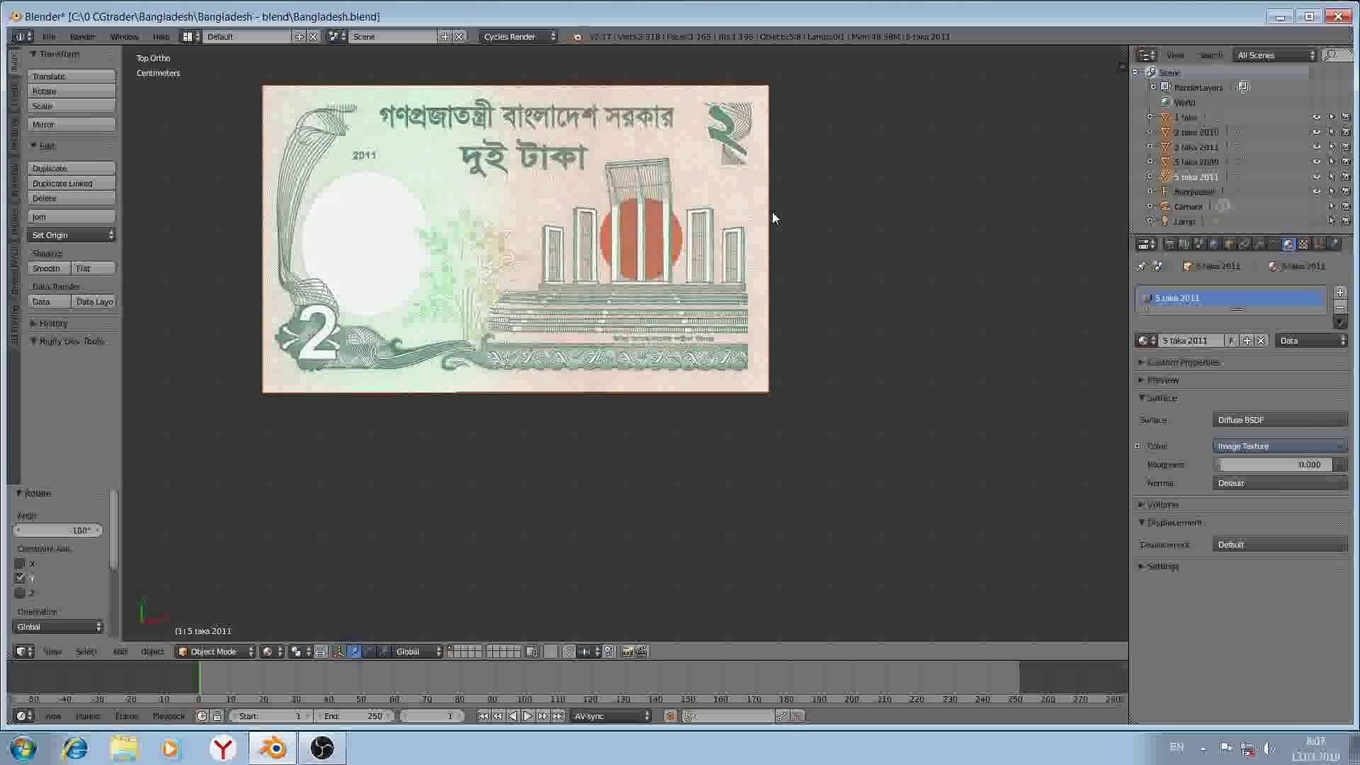 Paper - money models of Bangladesh Low-poly 3D model_7