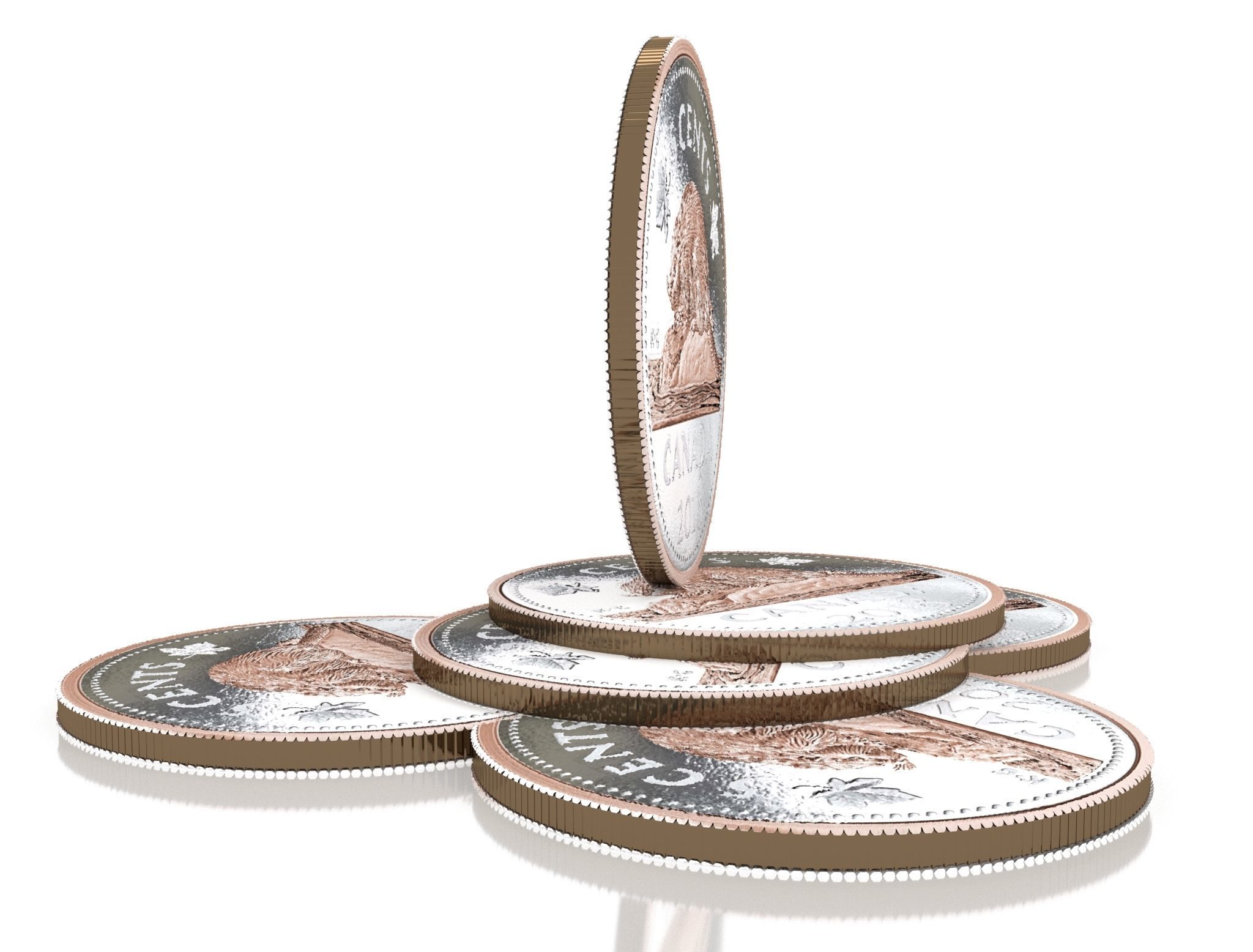 Canadian 5 cents coin 3D model_6