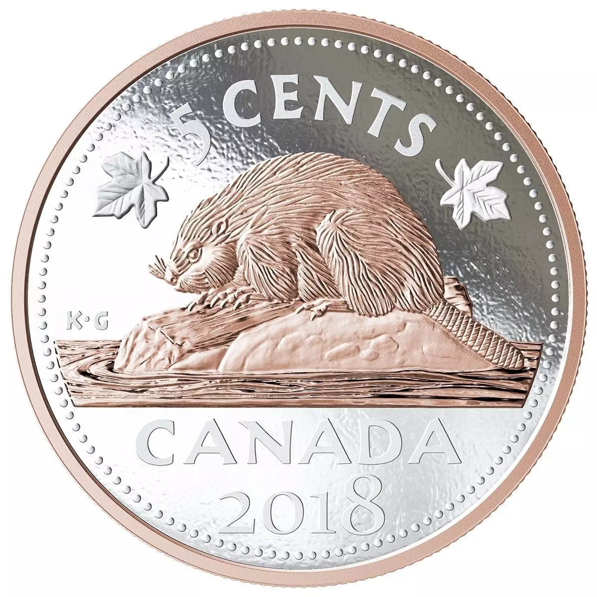 Canadian 5 cents coin 3D model_0