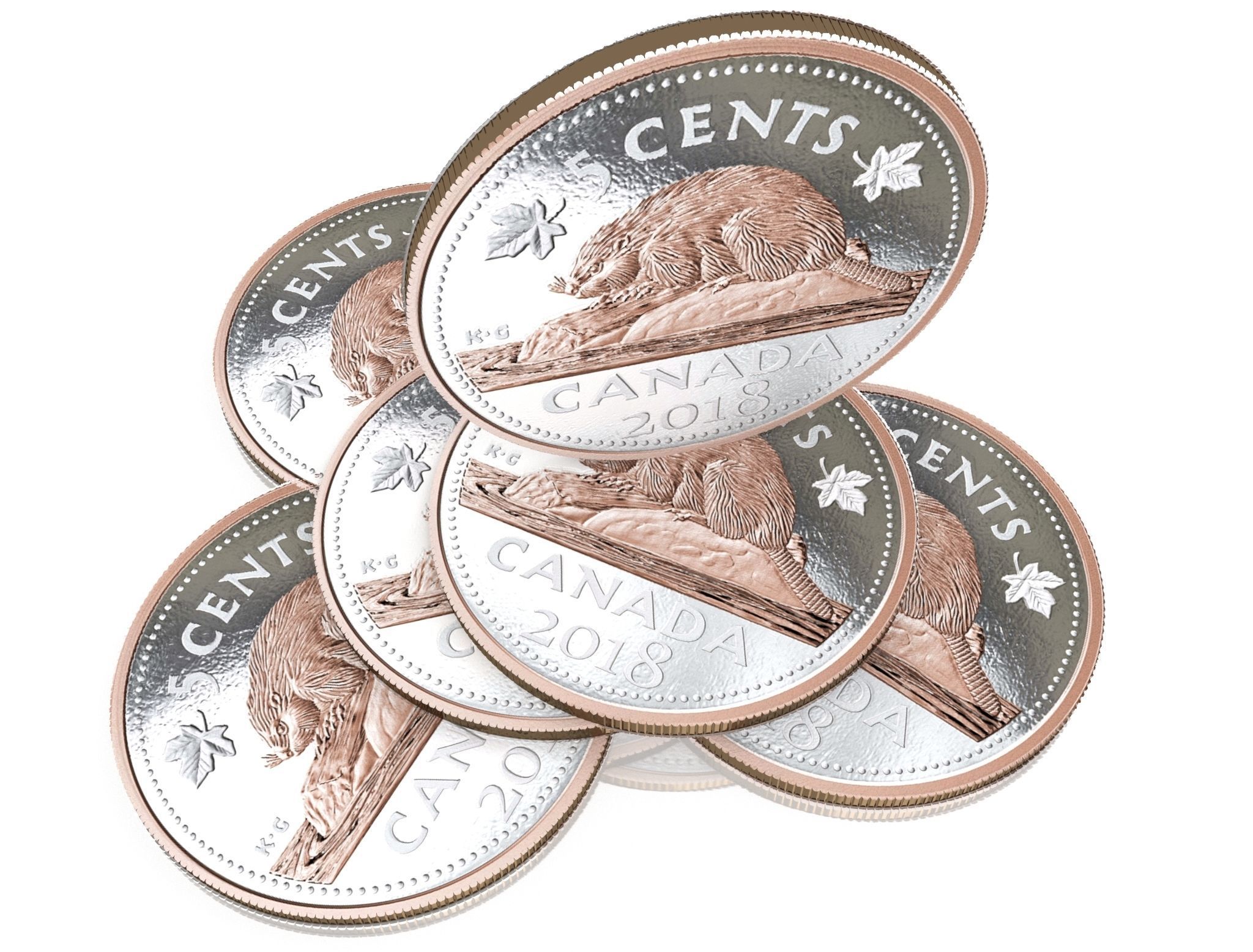 Canadian 5 cents coin 3D model_3