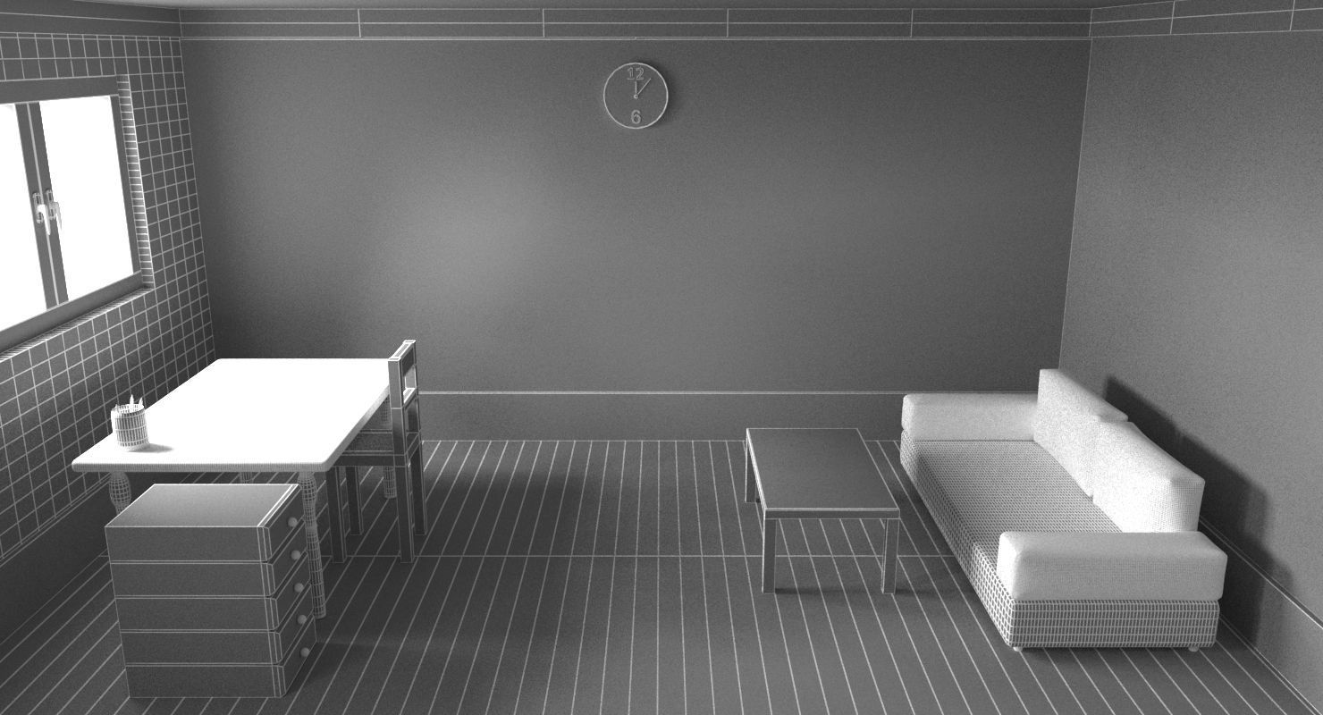 Cartoon Bedroom 3D model_10