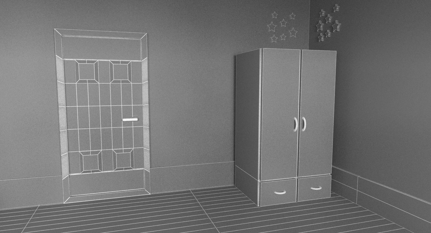 Cartoon Bedroom 3D model_7