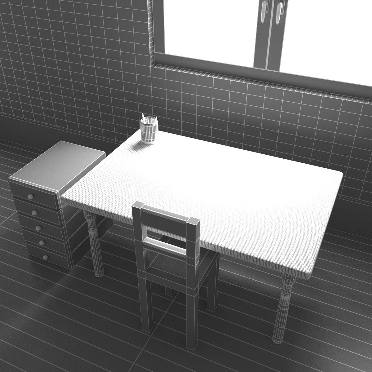 Cartoon Bedroom 3D model_8