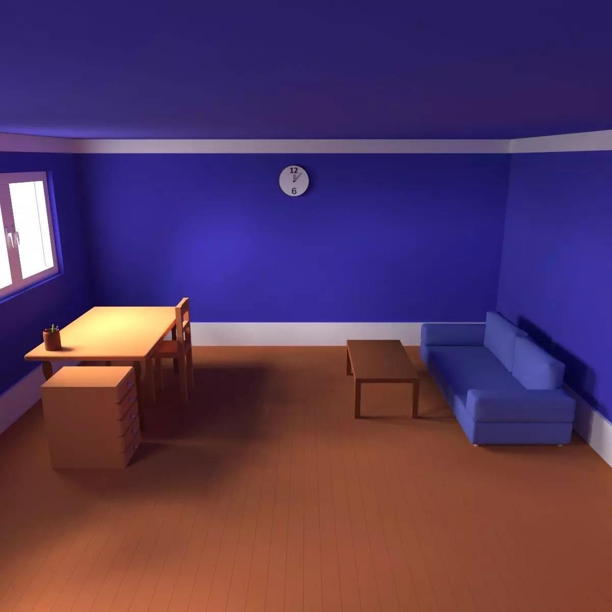 Cartoon Bedroom 3D model_0
