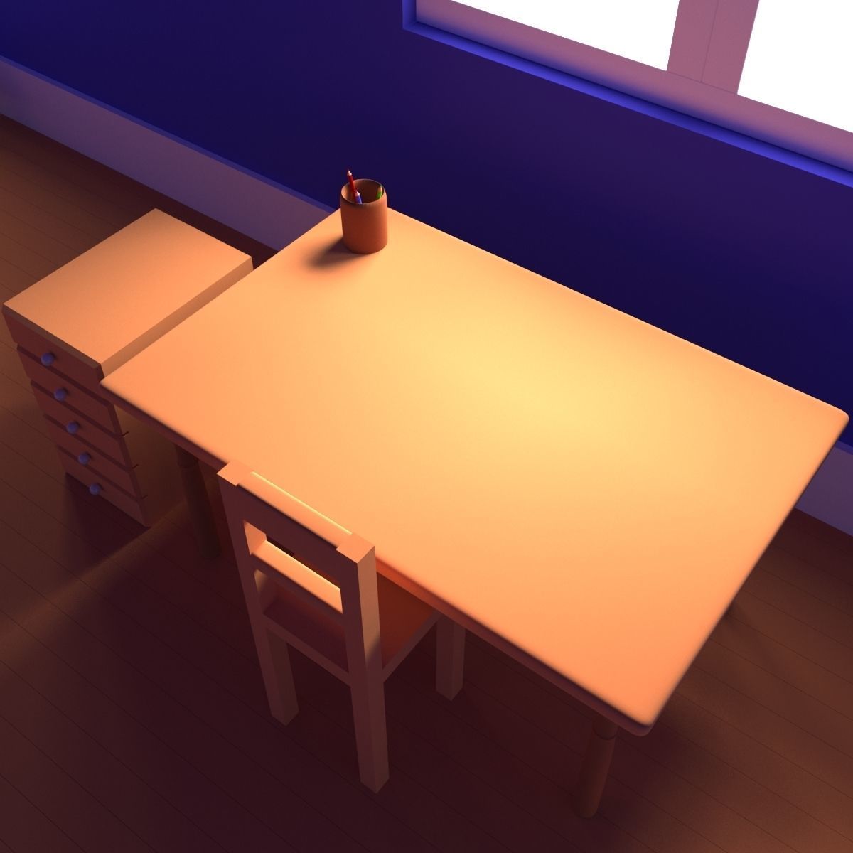 Cartoon Bedroom 3D model_3