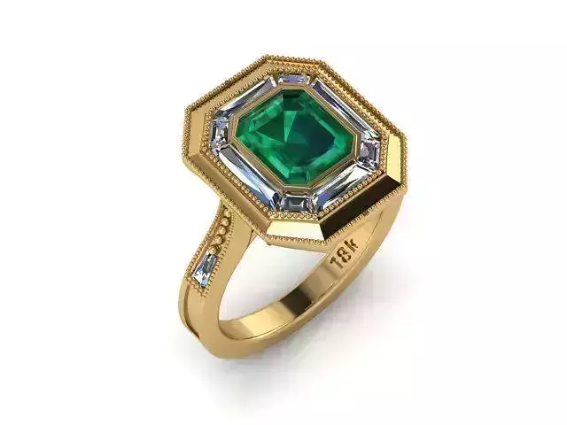 Emerald antique ring 