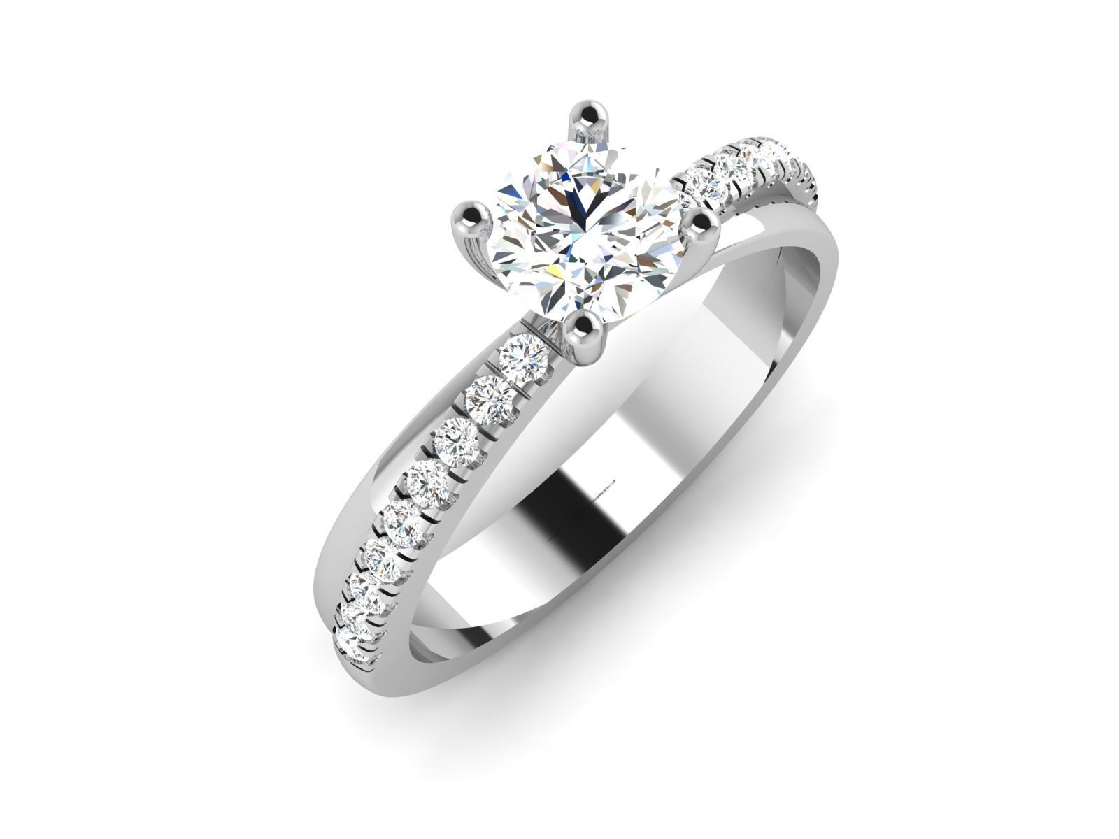 Solitaire ring 3dm stl render detail 3D print model 3D print model_2