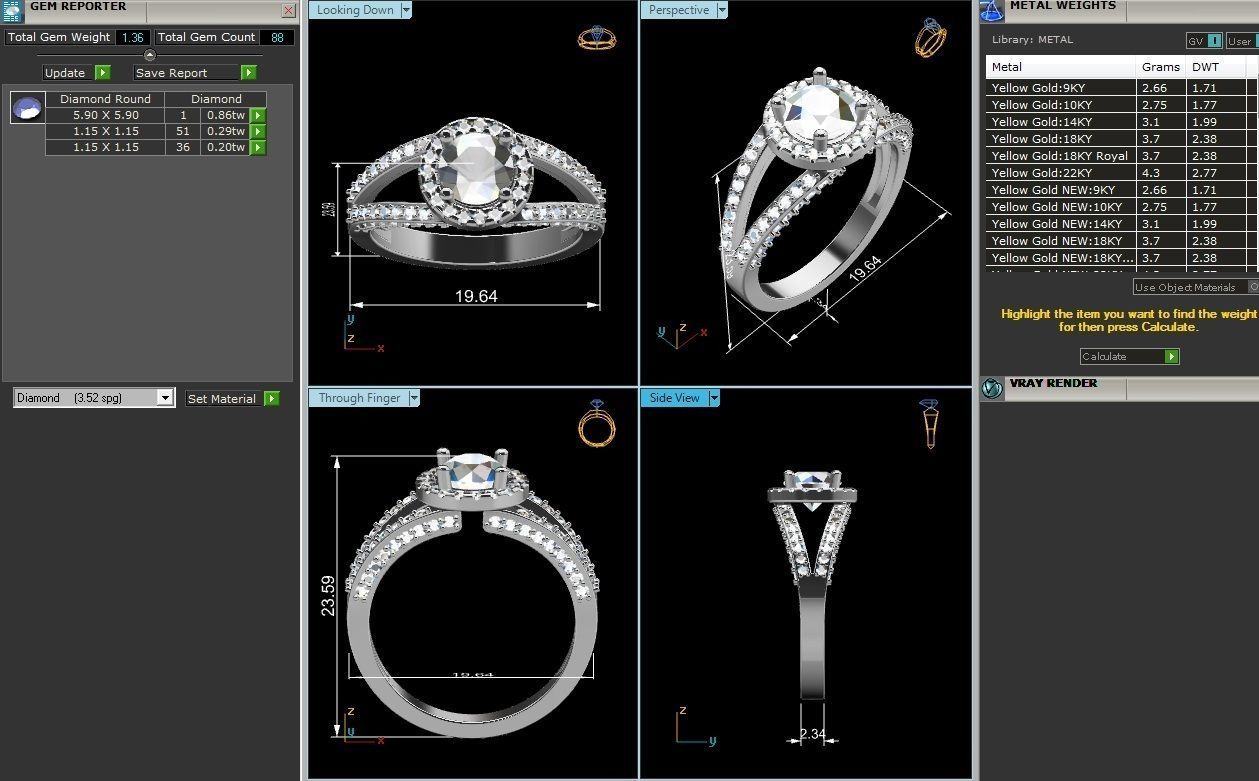 Solitaire ring 3dm stl render detail 3D print model 3D print model_1