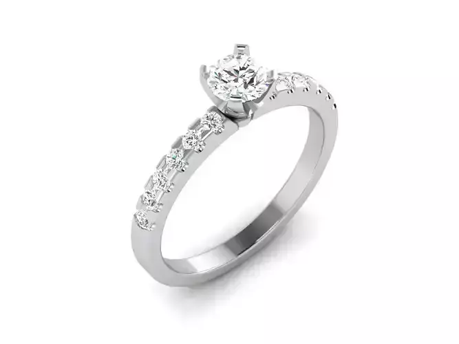 Solitaire ring 3dm stl render detail 3D print model