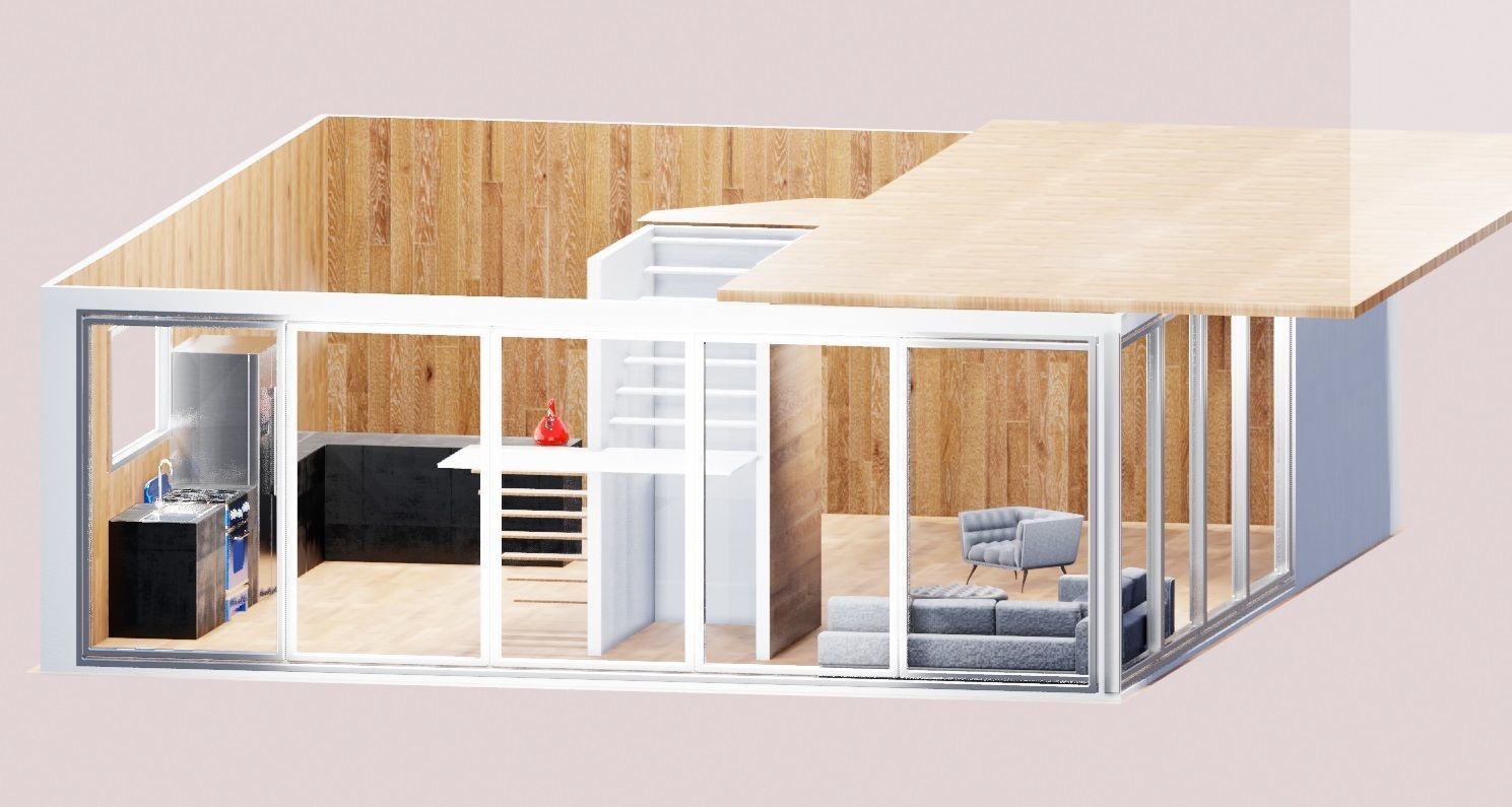 modern archviz house with house ware and home appliances 3D model_7