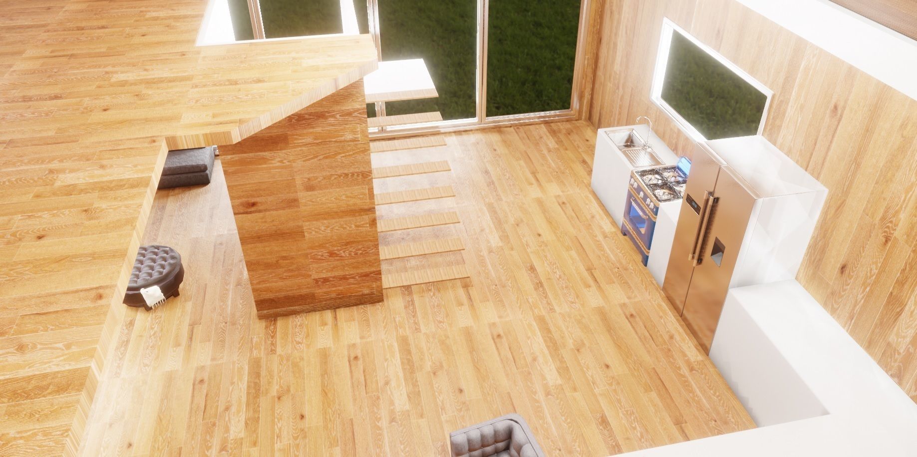 modern archviz house with house ware and home appliances 3D model_5