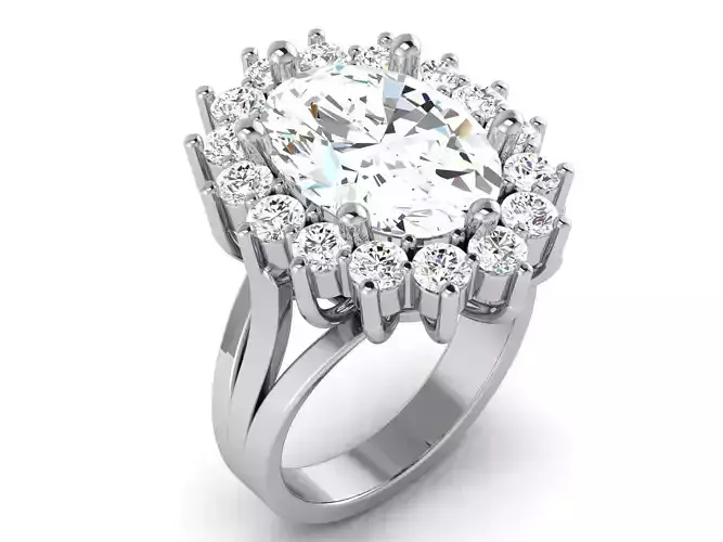 Solitaire ring 3dm stl render detail 3D print model