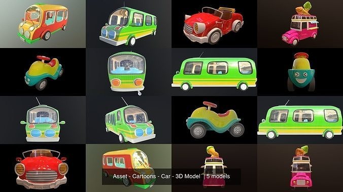 Asset - Cartoons - Car - 3D Model  3D Model Collection