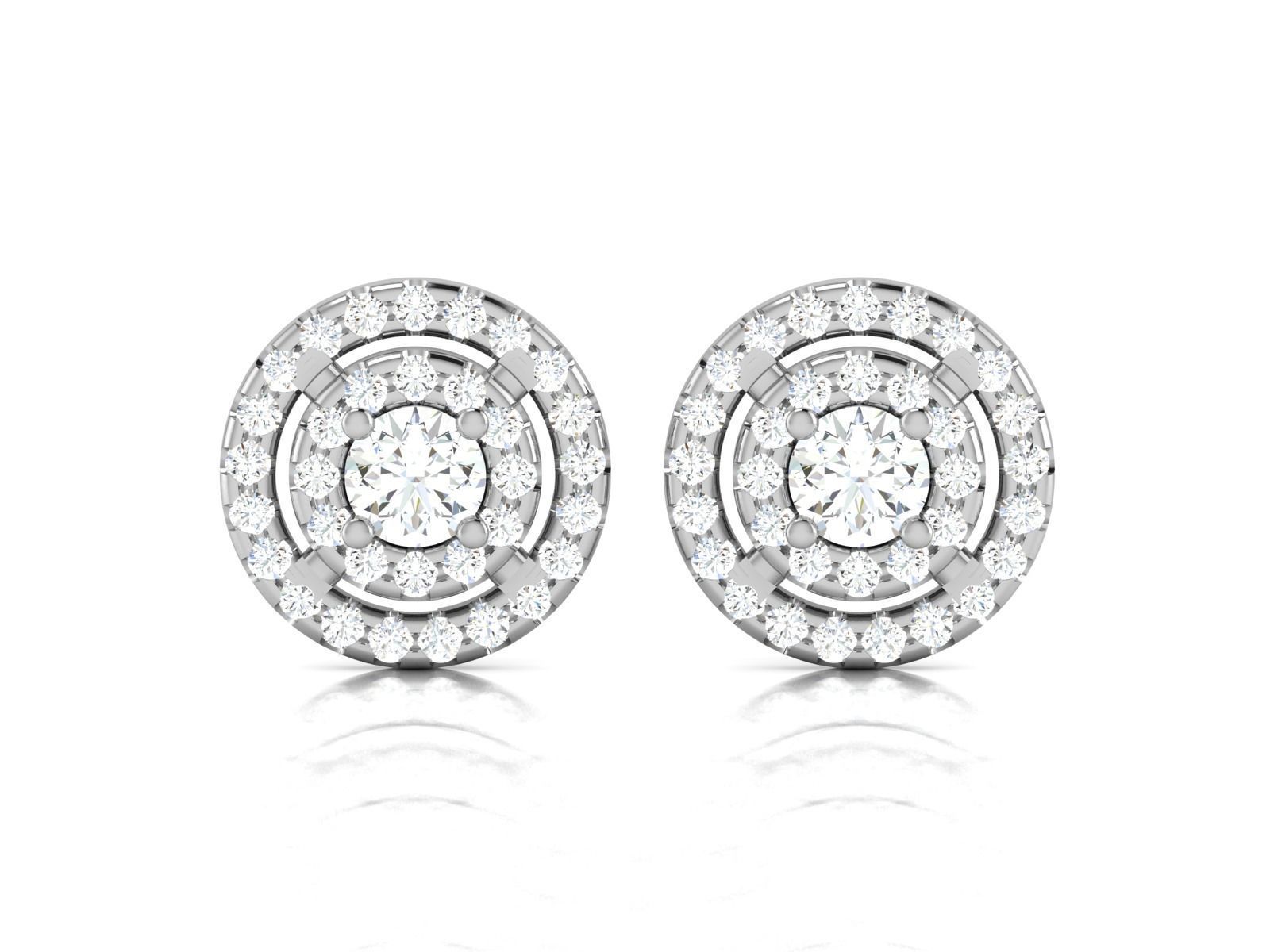 Solitaire earrings 3dm stl render detail 3D print model 3D print model_4