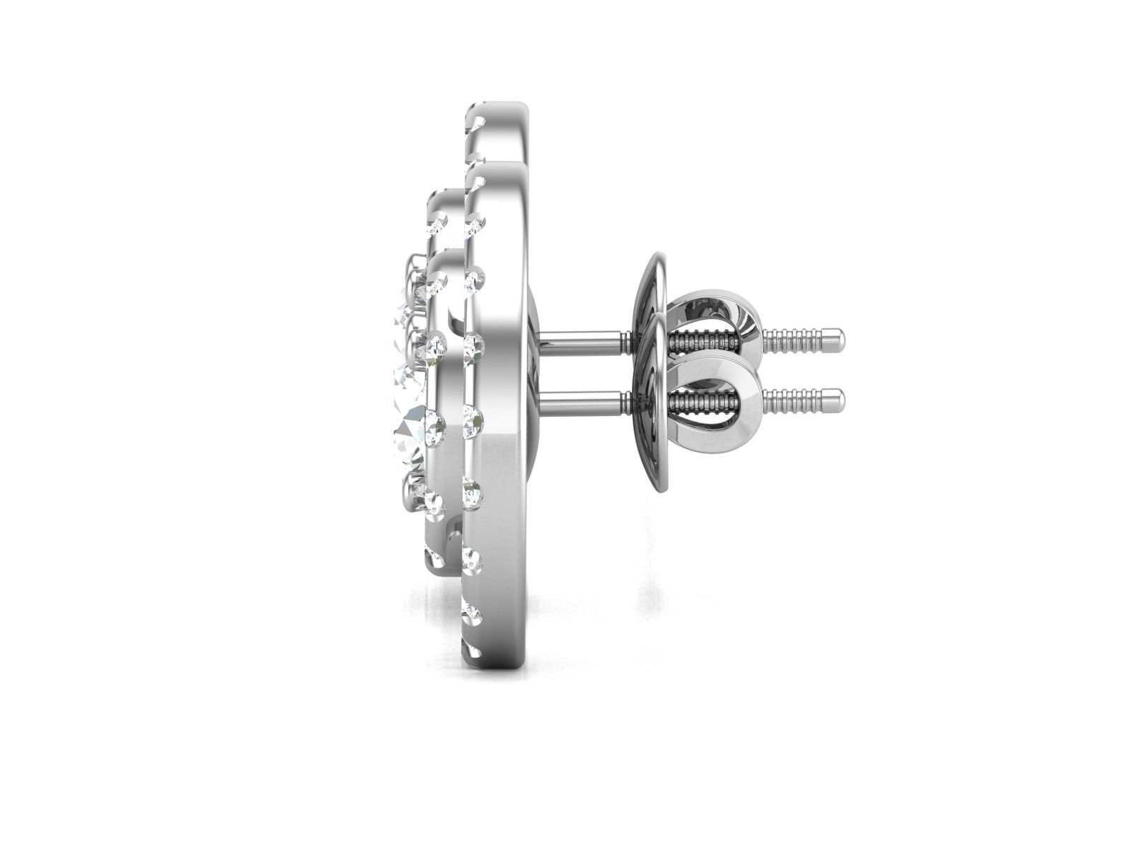 Solitaire earrings 3dm stl render detail 3D print model 3D print model_6