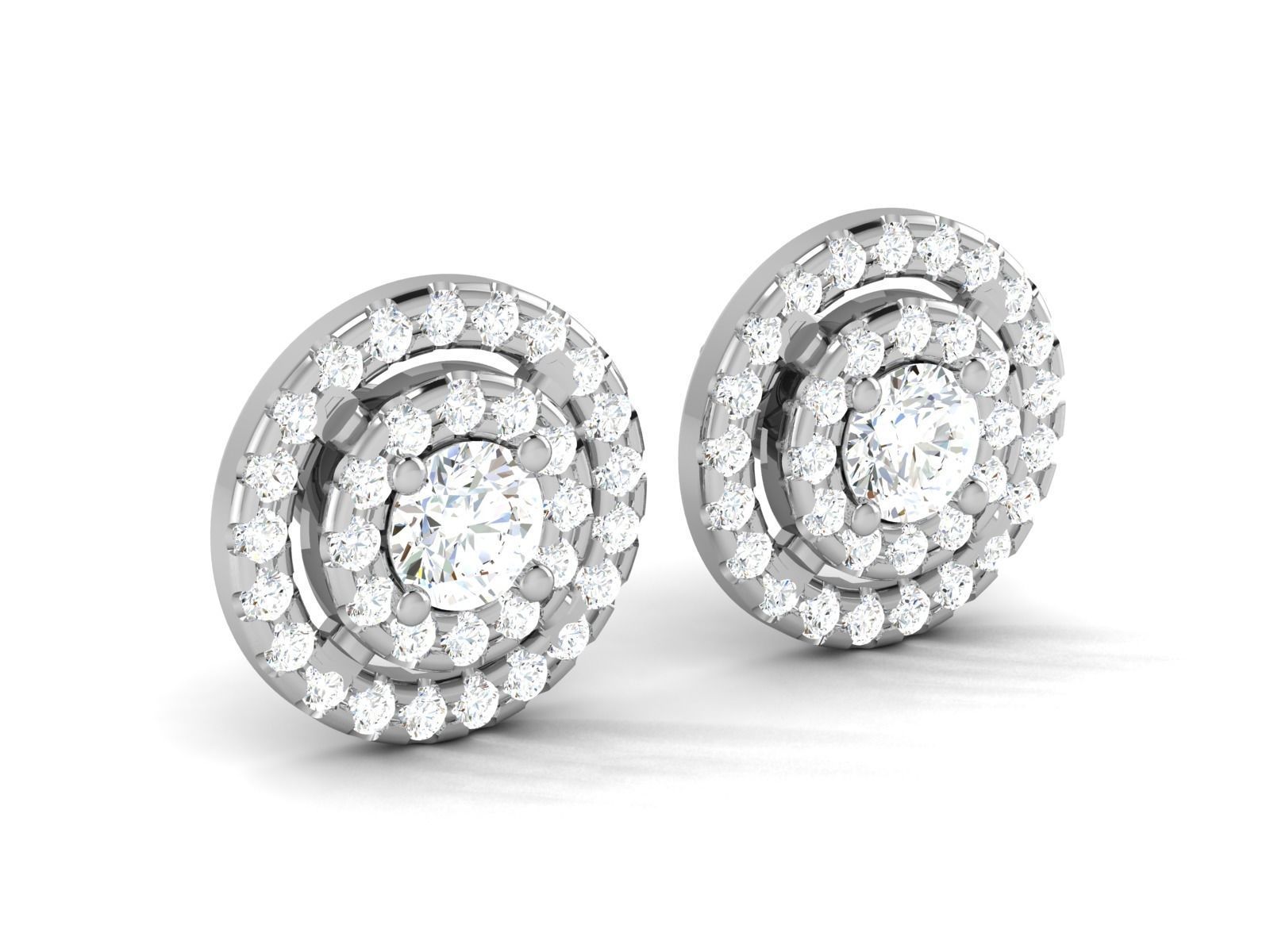 Solitaire earrings 3dm stl render detail 3D print model 3D print model_3