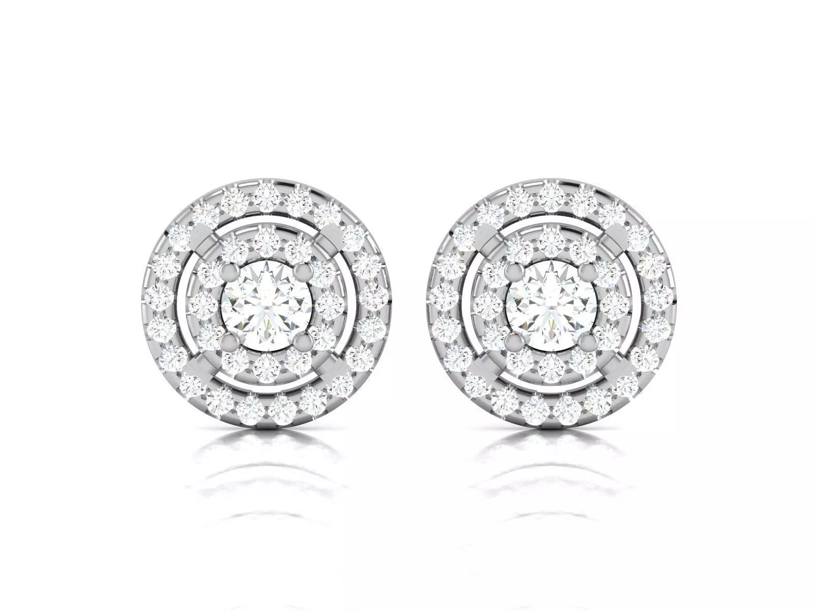 Solitaire earrings 3dm stl render detail 3D print model 3D print model_0