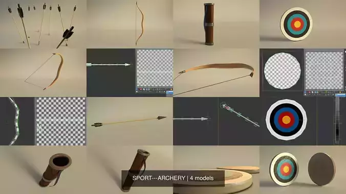 SPORT---ARCHERY wooden pen 3D Model Collection