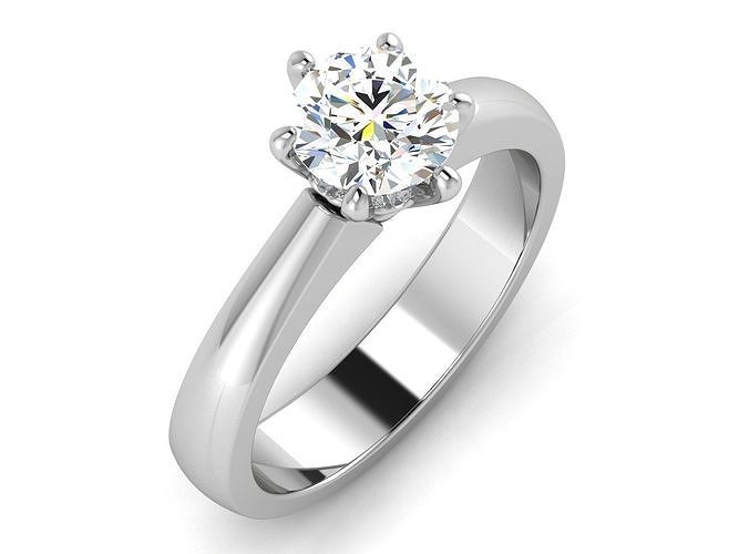 Solitaire ring 3dm stl render detail 3D print model 3D print model