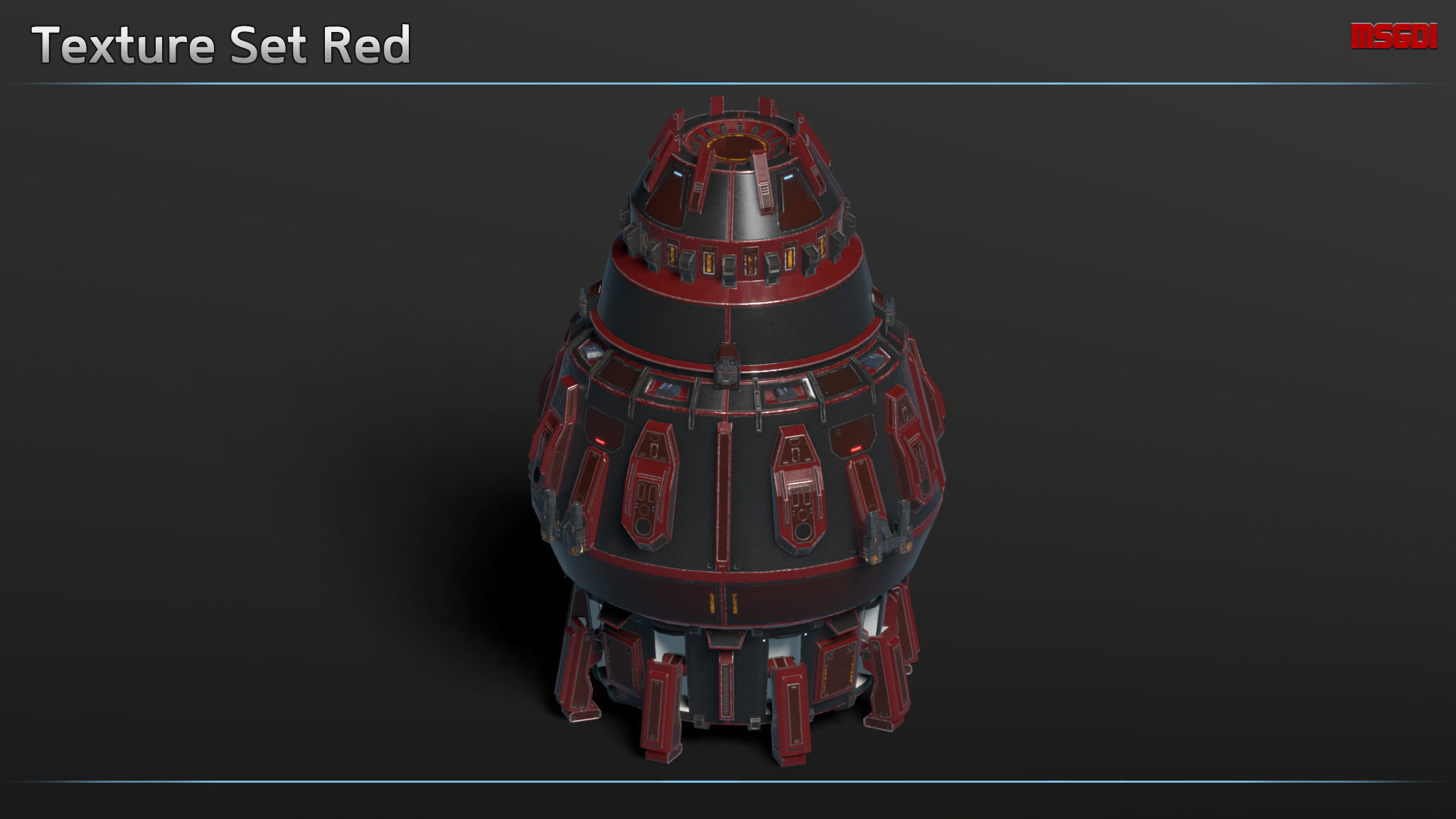 Scifi Dropship Acolyte Low-poly 3D model_9