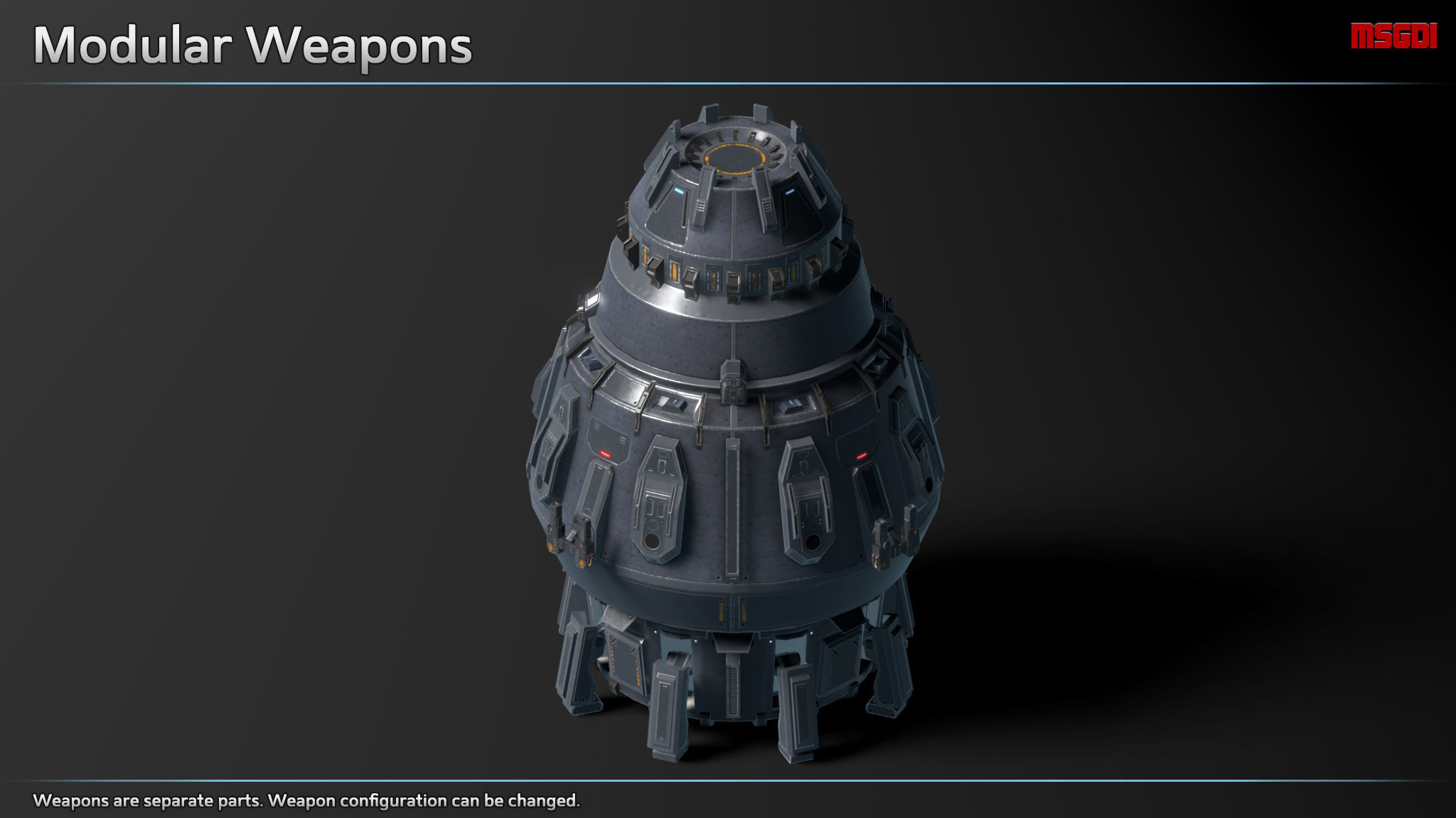 Scifi Dropship Acolyte Low-poly 3D model_4