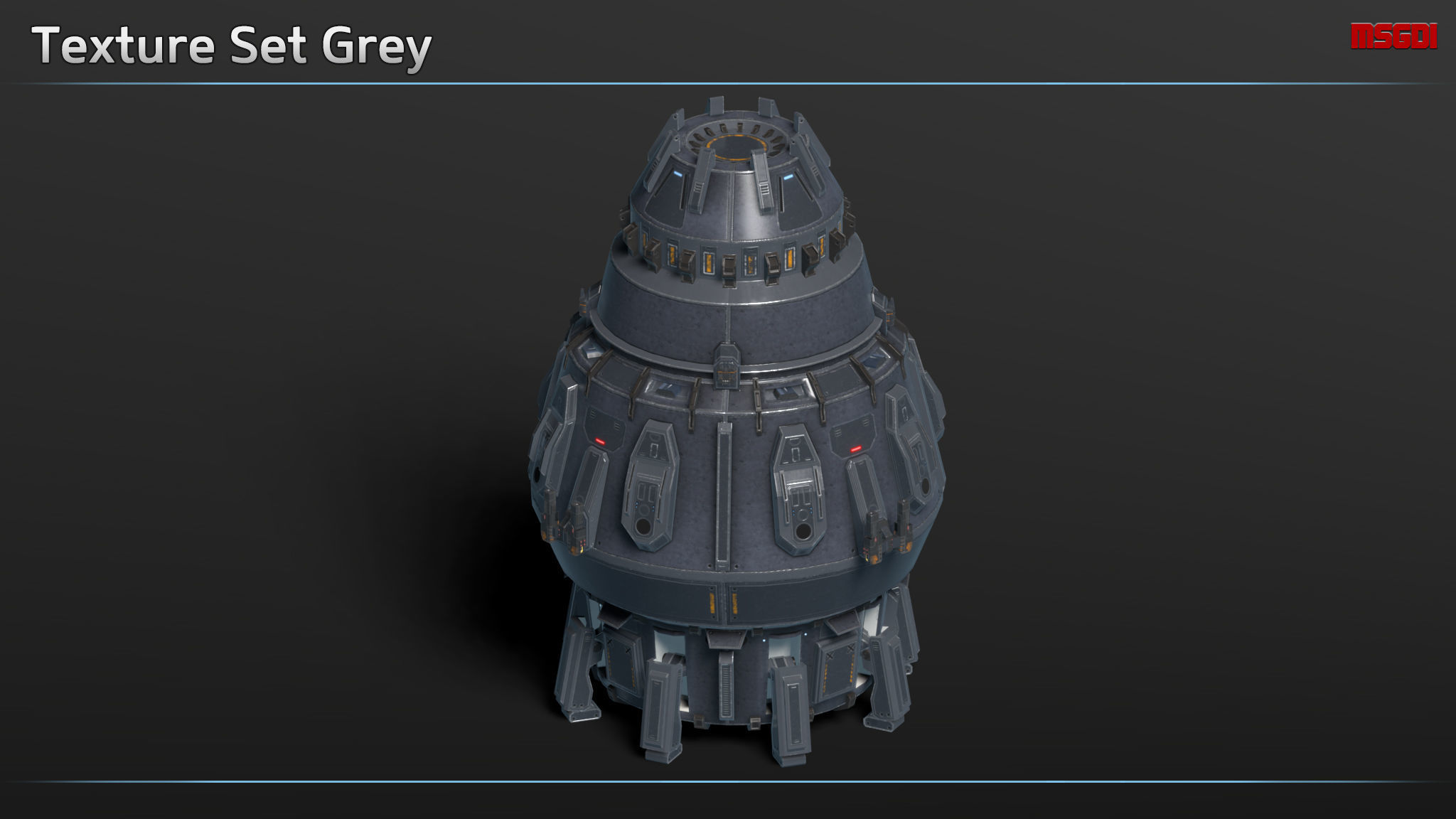 Scifi Dropship Acolyte Low-poly 3D model_8