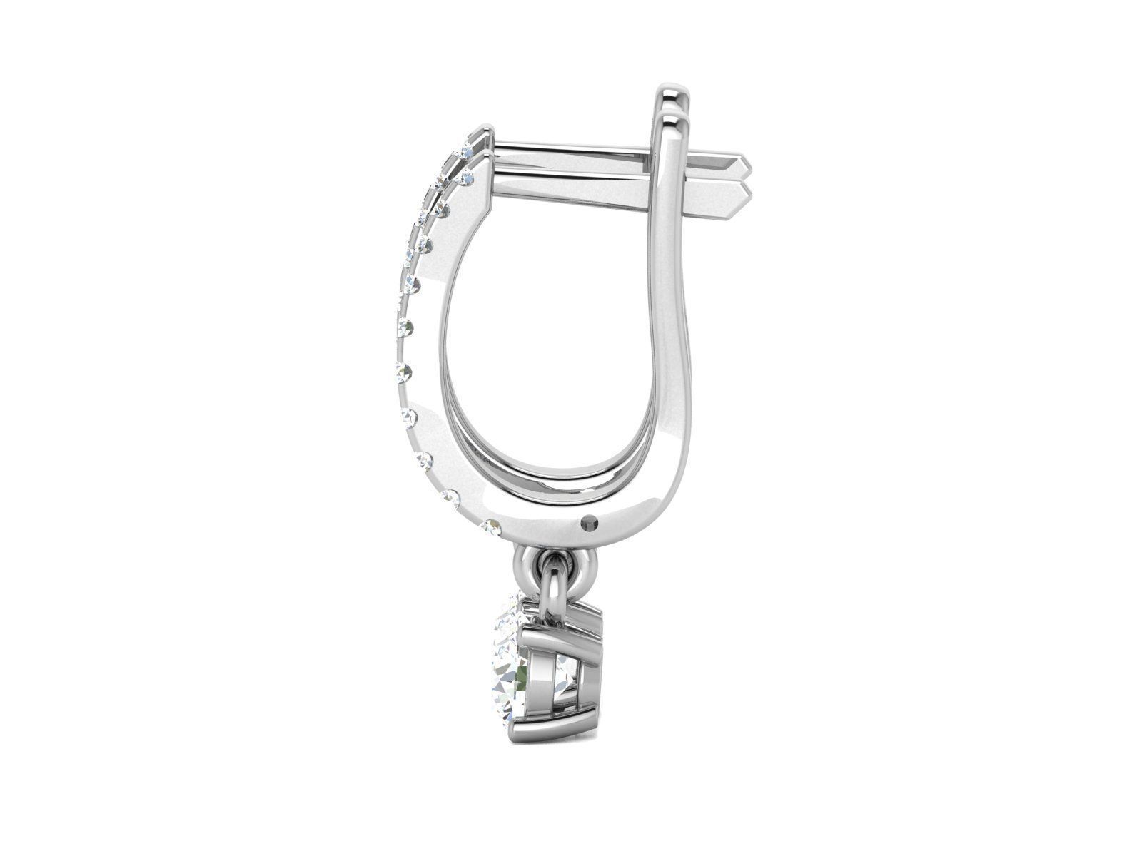 Solitaire earring 3dm stl render detail 3D print model 3D print model_4