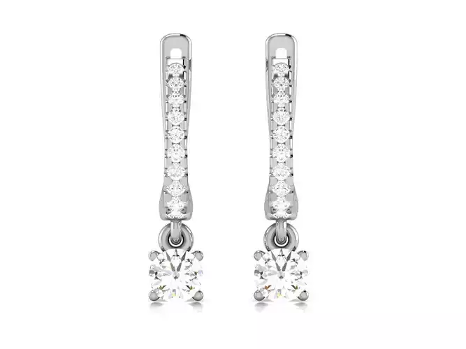 Solitaire earring 3dm stl render detail 3D print model 3D print model
