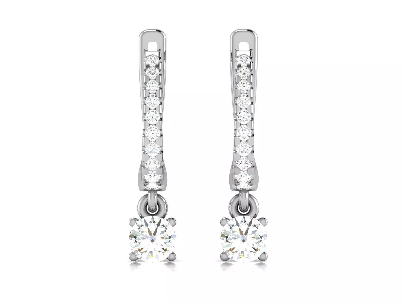 Solitaire earring 3dm stl render detail 3D print model 3D print model_0