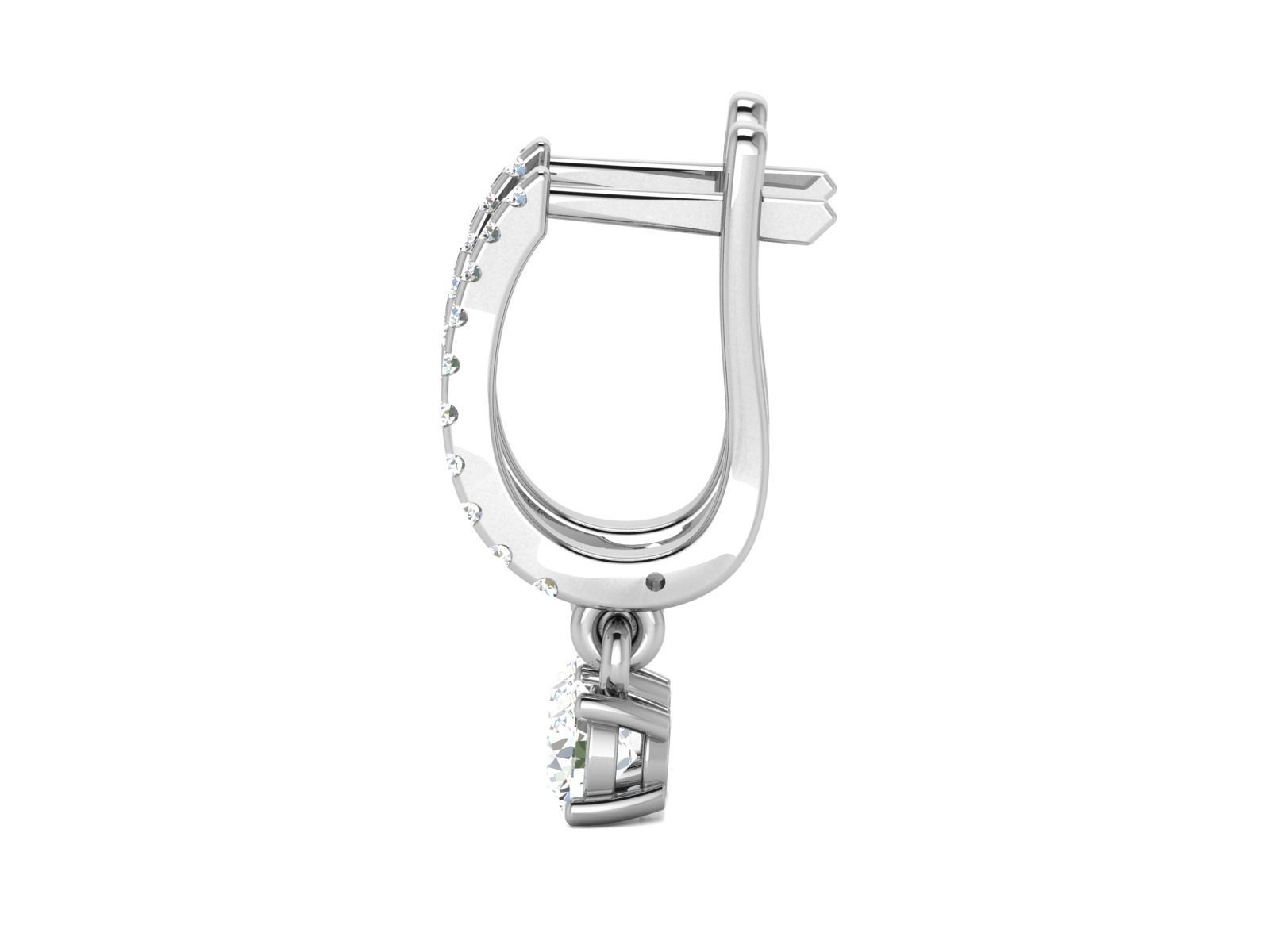 Solitaire earring 3dm stl render detail 3D print model 3D print model_5