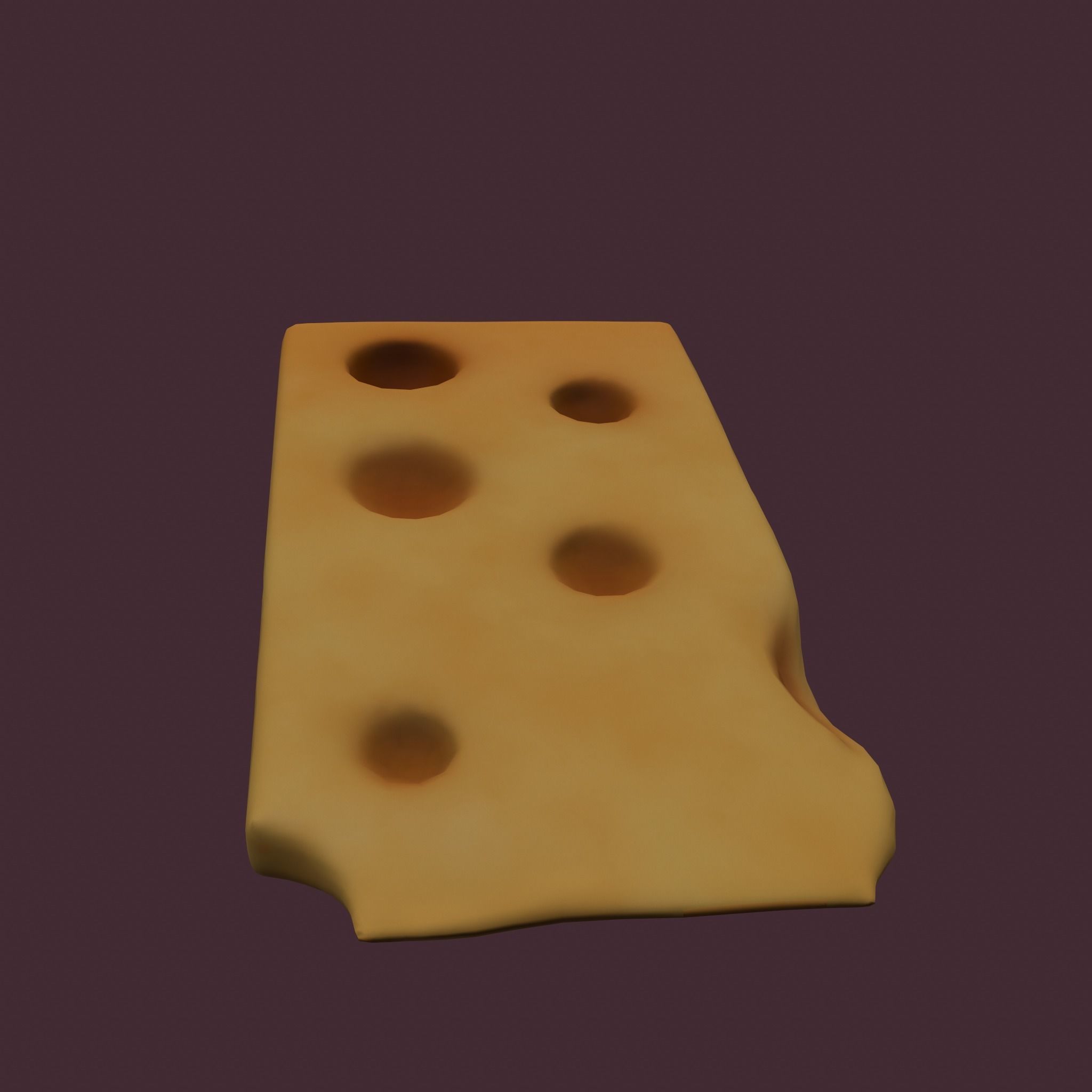 Holed Cheese 3D model_10