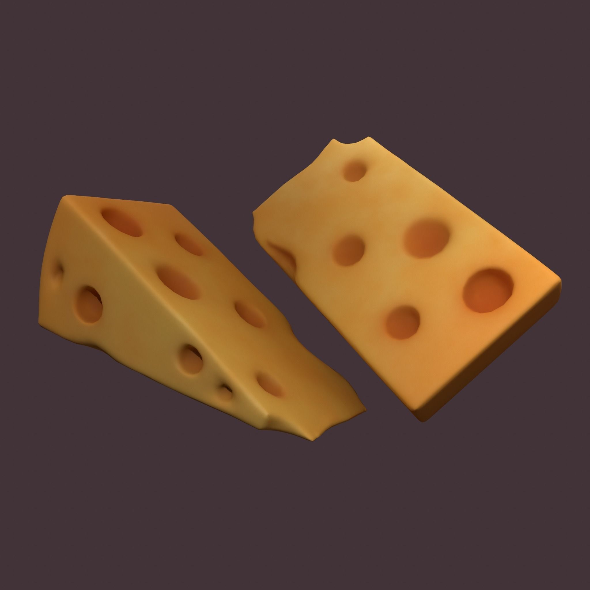Holed Cheese 3D model_17