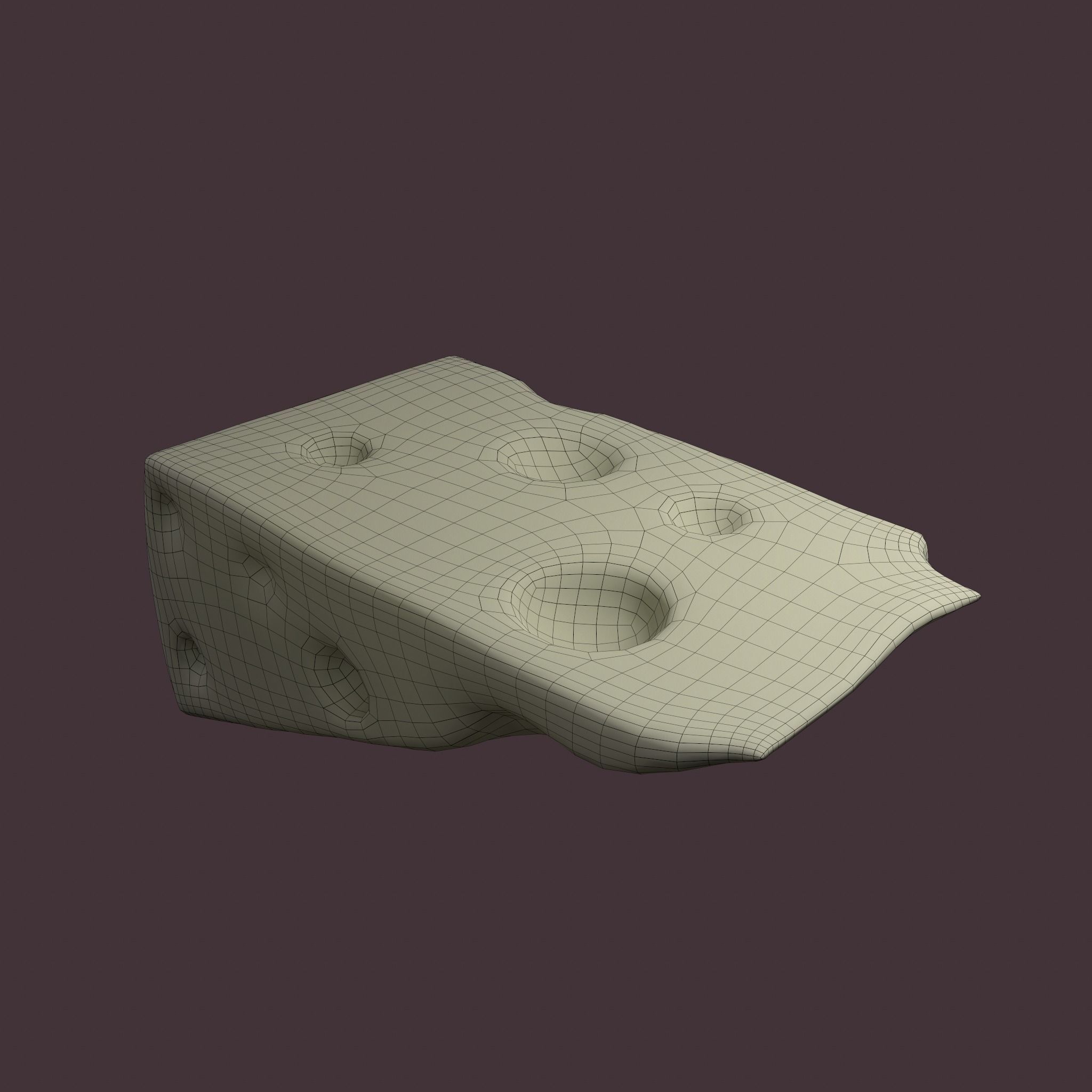 Holed Cheese 3D model_25