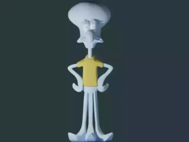 3d model squid character Low-poly 3D model