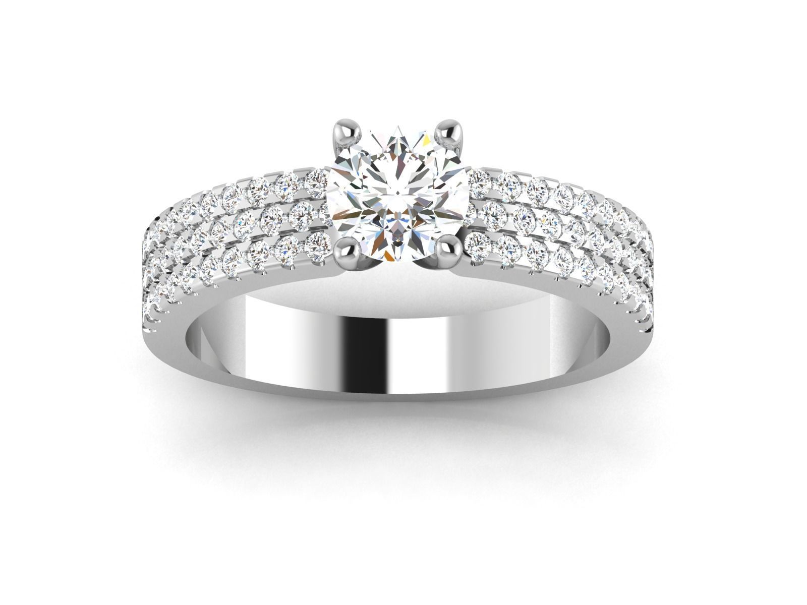 Solitaire ring 3dm stl render detail 3D print model 3D print model_5