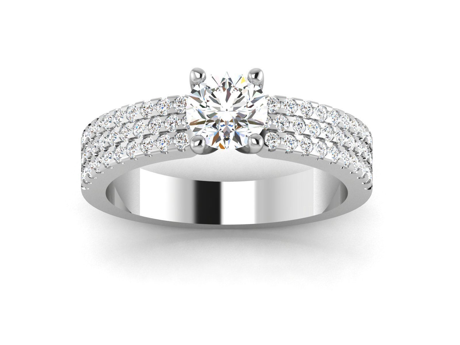 Solitaire ring 3dm stl render detail 3D print model 3D print model_4